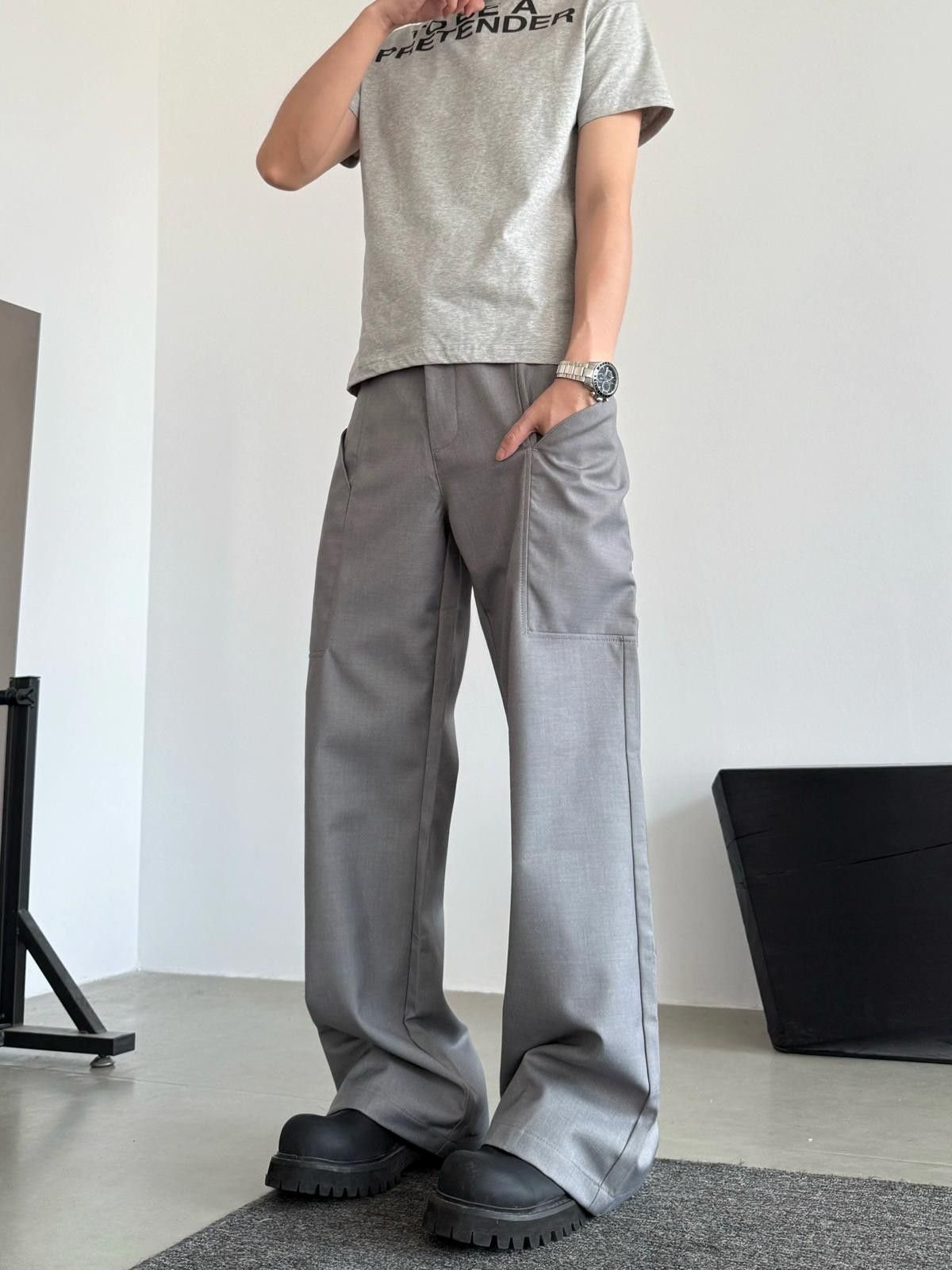 Other Wide-Leg Silver Pants Size US 32 / EU 48 - 1 Thumbnail