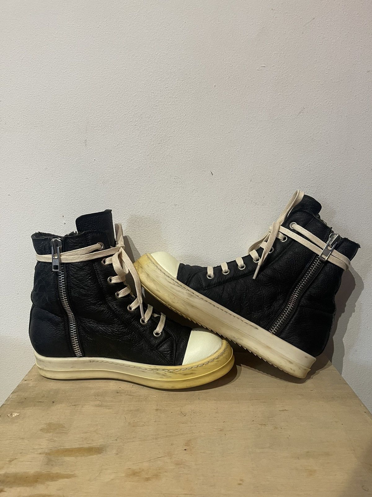 Rick Owens × Rick Owens Drkshdw Rick Owens Mainline 2015 Shearling Ramones High Size US 6 / IT 36 - 5 Thumbnail