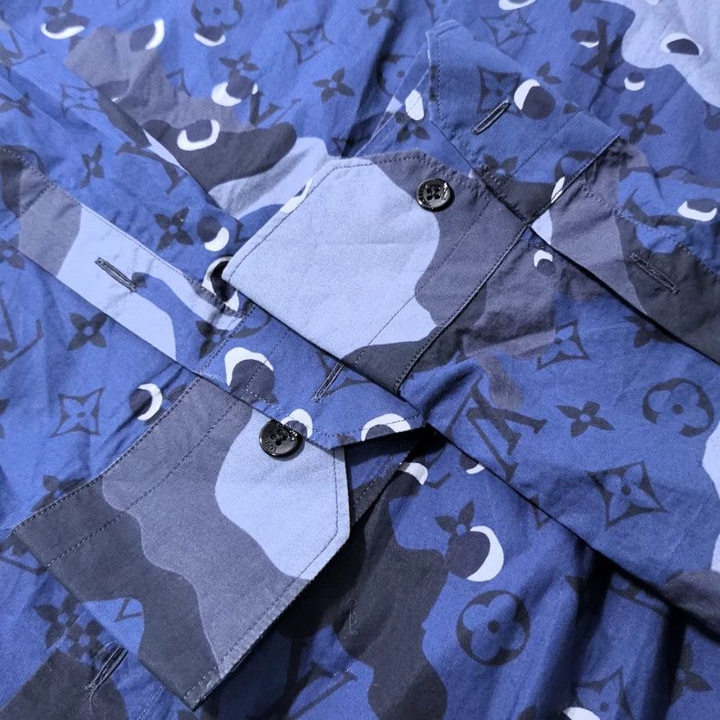 Louis Vuitton Louis Vuitton Camouflage Full Logo Shirt 2505-Nextarrow Size US L / EU 52-54 / 3 - 4 Thumbnail