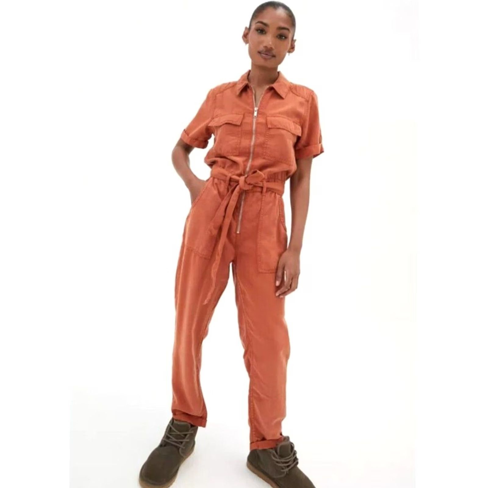Urban Outfitters BDG Urban Outfitters Women's Zipper Front Coverall Jumper One-Piece XS New Multicolor Short Sleeve 100% Cotton Regular Fit Size 26" / US 2 / IT 38 - 2 Thumbnail