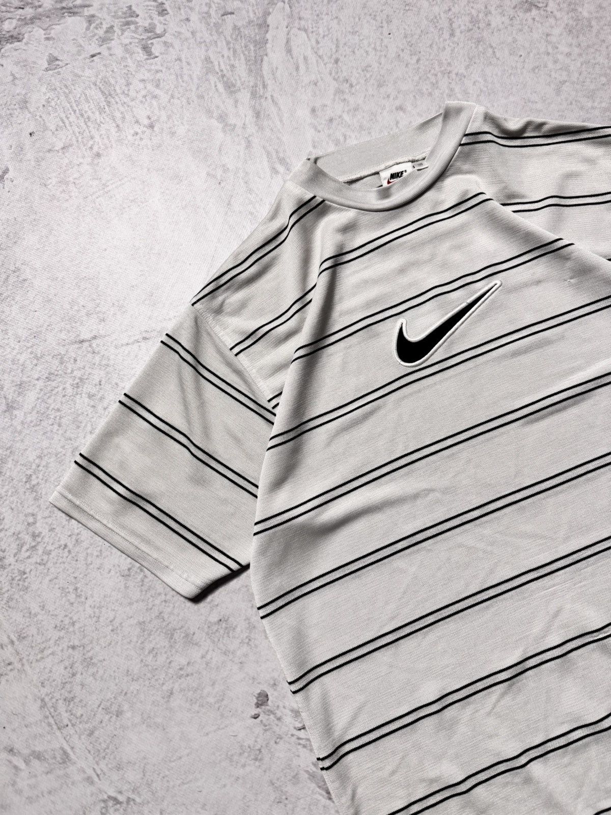 Nike × Vintage 90s Nike Vintage Center Swoosh Oversize Drill T-shirt Y2K Size US M / EU 48-50 / 2 - 3 Thumbnail
