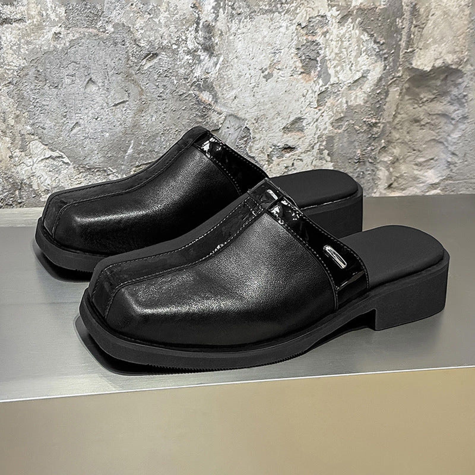 Leather Square-Toe Mule Loafer | Black Premium Size US 8 / EU 41 - 6 Thumbnail