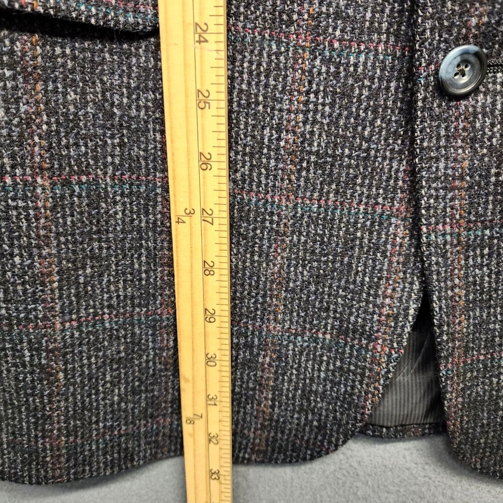Austin Reed VINTAGE Austin Reed Mens 44R Blue Plaid Sport Coat Jacket Blazer Wool Classic Size 44R - 7 Thumbnail