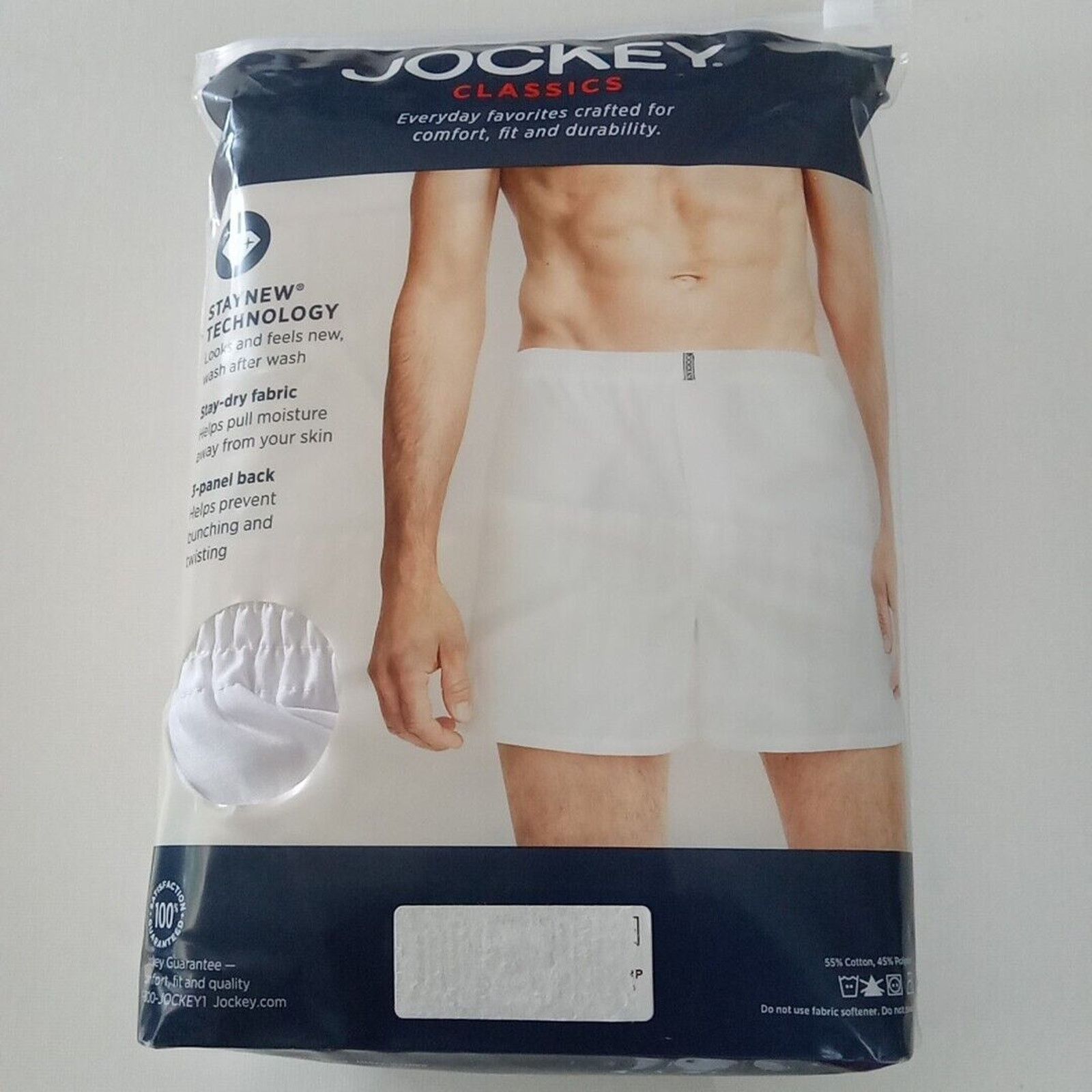 Jockey Jockey Fit Full Cut Woven Boxers 3 Pack Men's XL 40-42 White Size 40 - 3 Thumbnail