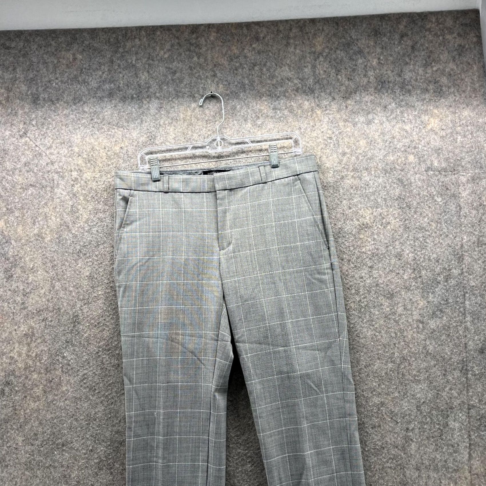 Banana Republic Banana Republic Pants Women 8 Gray Wool Chino Straight Rise Mid 34 in Inseam 30 in Button Zip Pockets Size 30" / US 8 / IT 44 - 2 Thumbnail