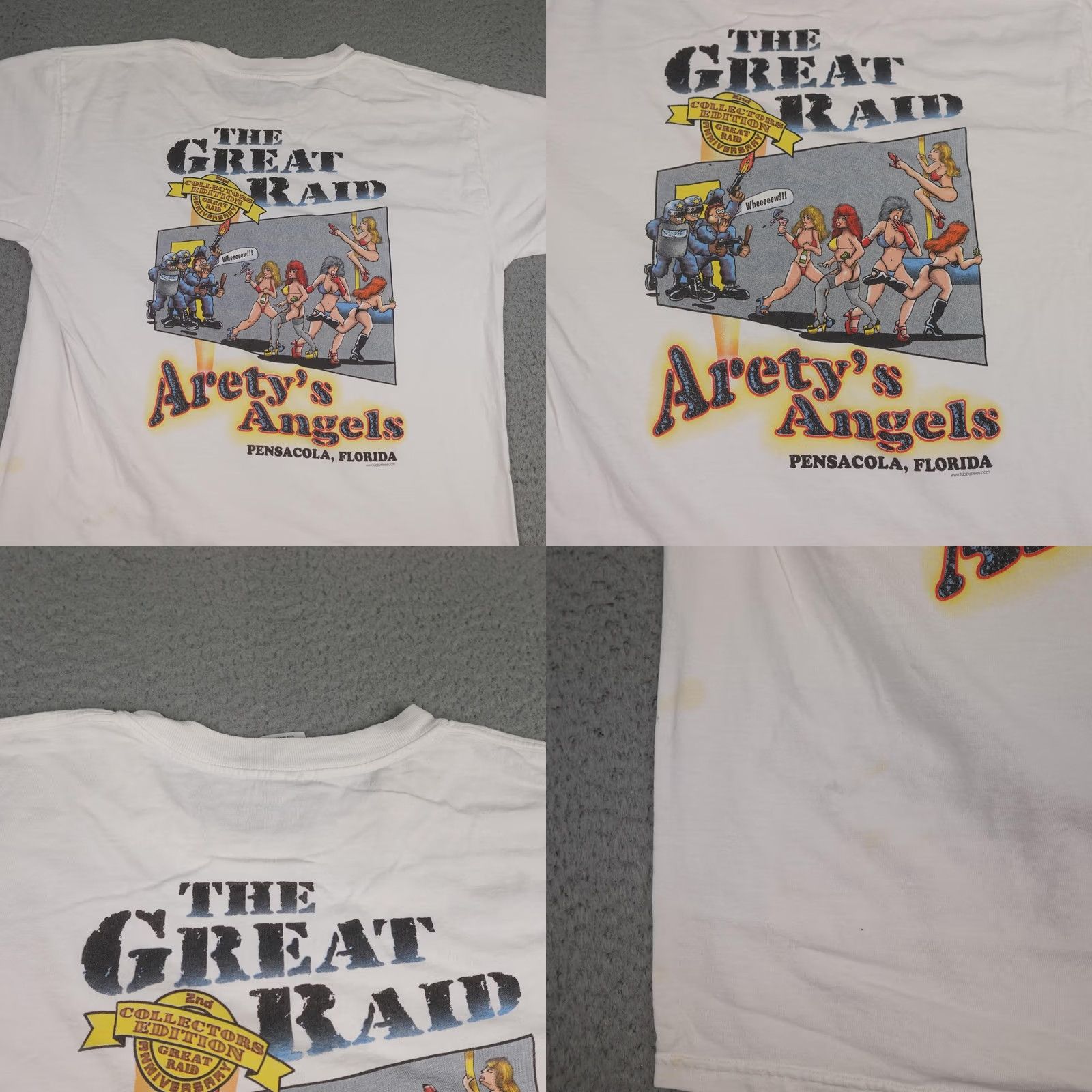 Gildan Aret's Angels Shirt Mens Large White The Great Raid Pensacola Florida Size US L / EU 52-54 / 3 - 9 Thumbnail