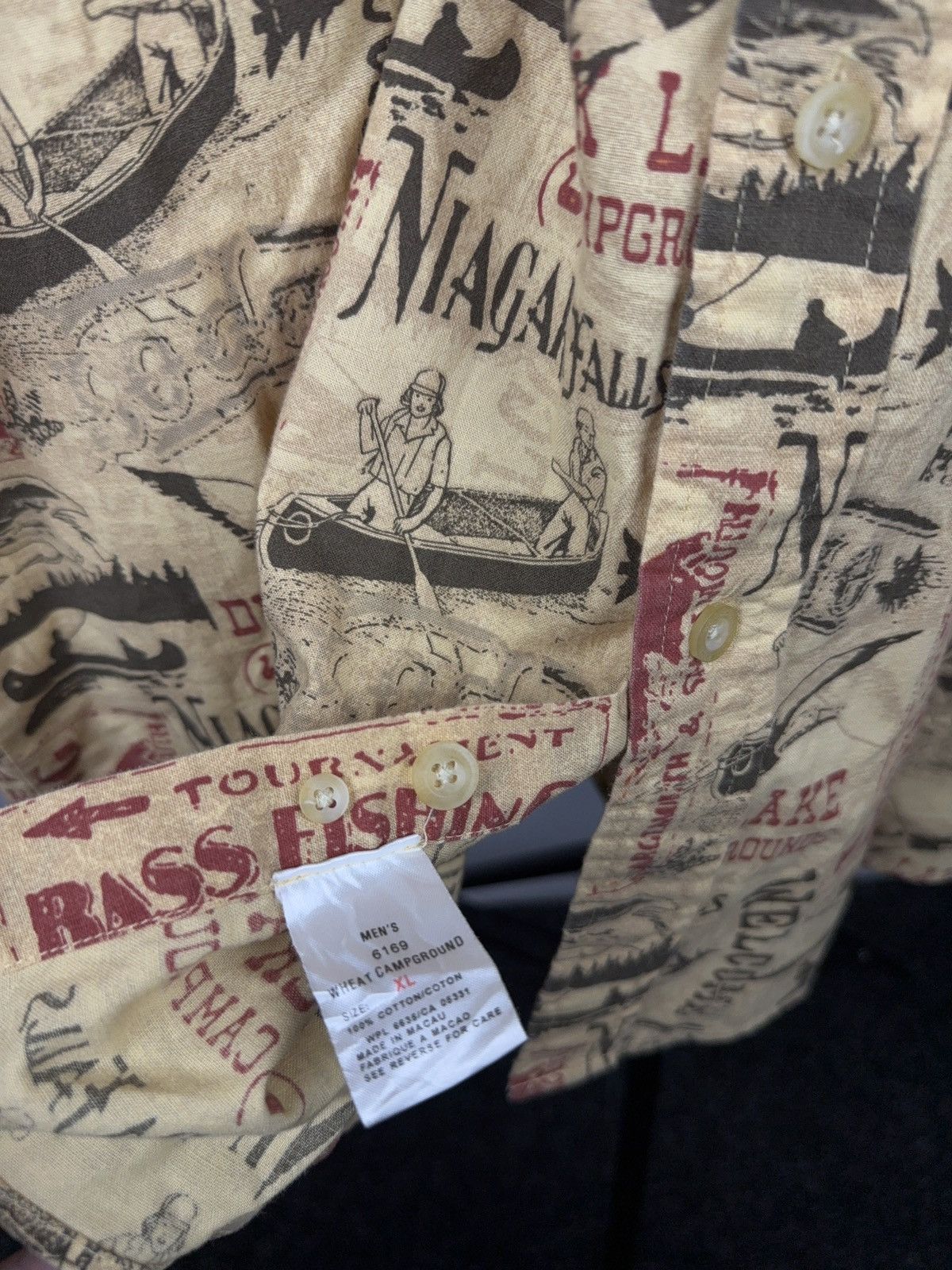 Woolrich Woolen Mills 00s Vintage USA Y2K Woolrich Niagara Falls Camp Print Shirt Size US XL / EU 56 / 4 - 7 Thumbnail