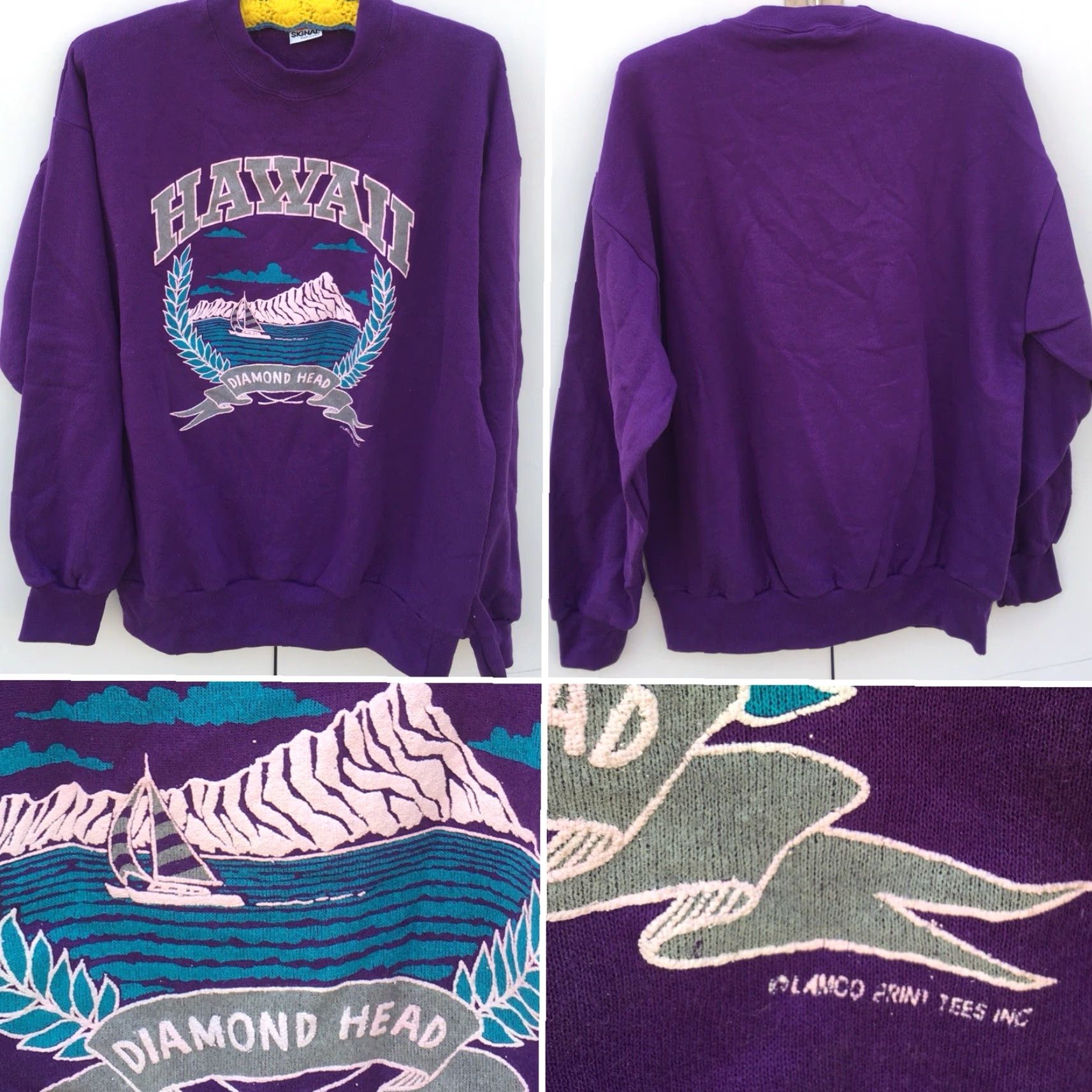 Vintage VINTAGE HAWAII Diamond Head Graphic Sweatshirt XL Signal Made In USA 80s 1980s Size US XL / EU 56 / 4 - 3 Thumbnail