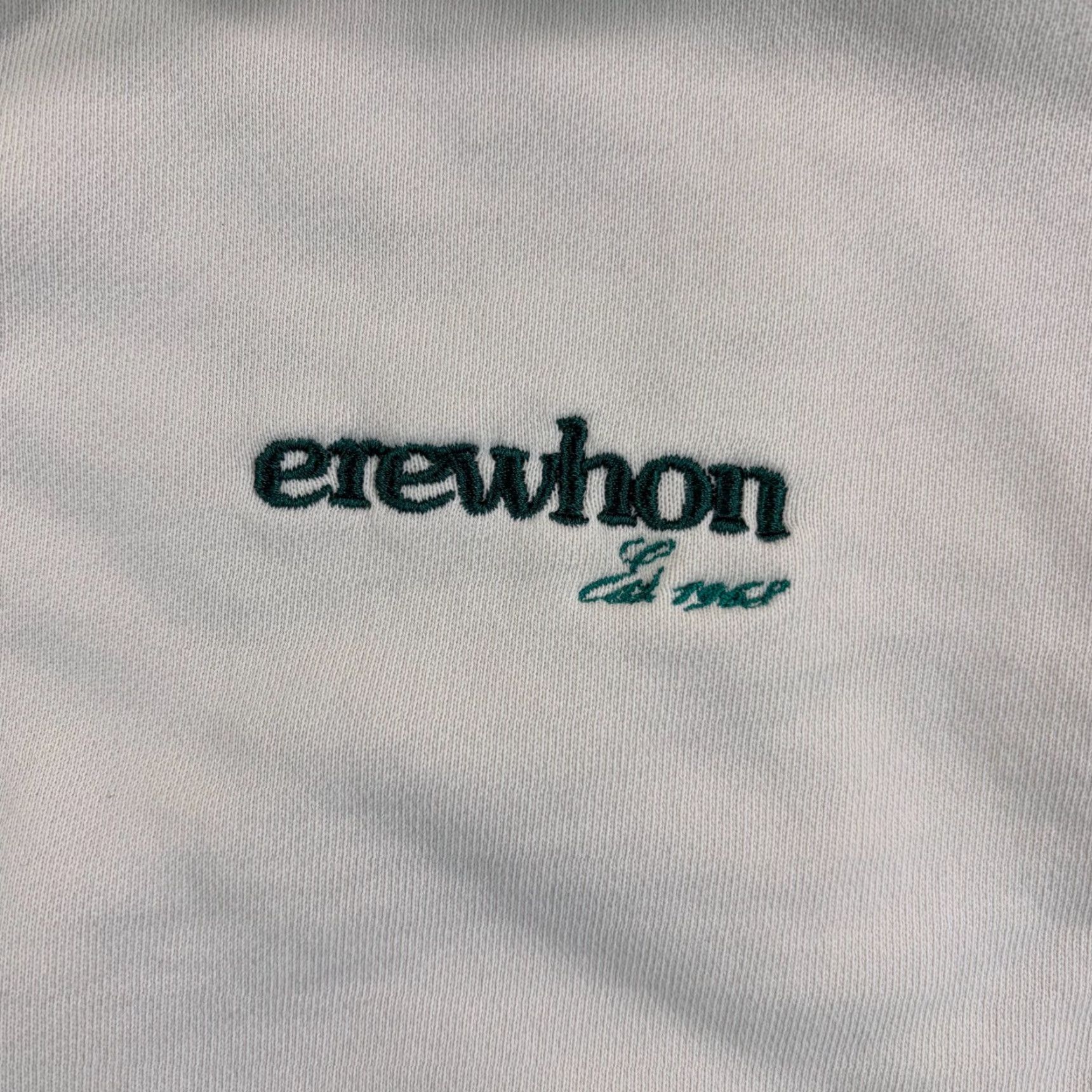 Vintage Erewhon Logo Hoodie XS Women Ivory Cream French Terry Pullover Long Sleeve Crew Neck Logo Pocket Classic College Modern 90s Outdoor Sports Activewear Size XS / US 0-2 / IT 36-38 - 6 Thumbnail