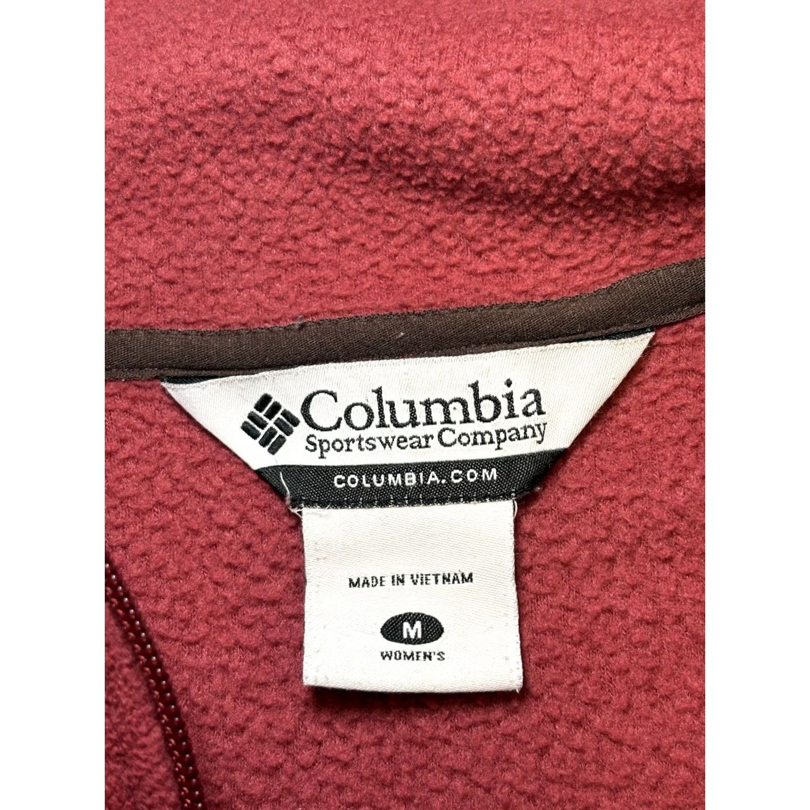 Vintage Columbia Jacket Women’s Medium Full Zip Fleece Zip Pockets Brown & Red Ladies Size M / US 6-8 / IT 42-44 - 4 Thumbnail