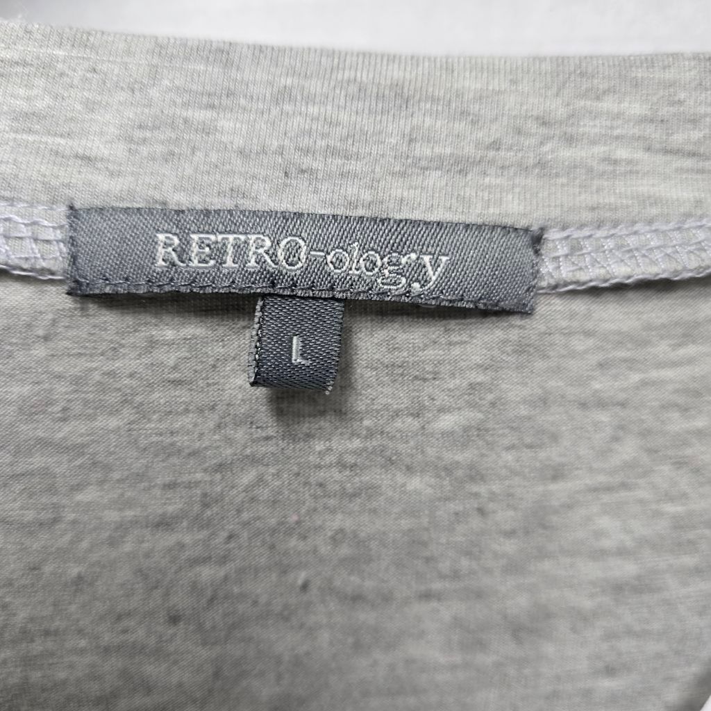 The Unbranded Brand Women's RETRO-ology Gray Long Sleeve Tee White Trim, Size L Size L / US 10 / IT 46 - 4 Thumbnail