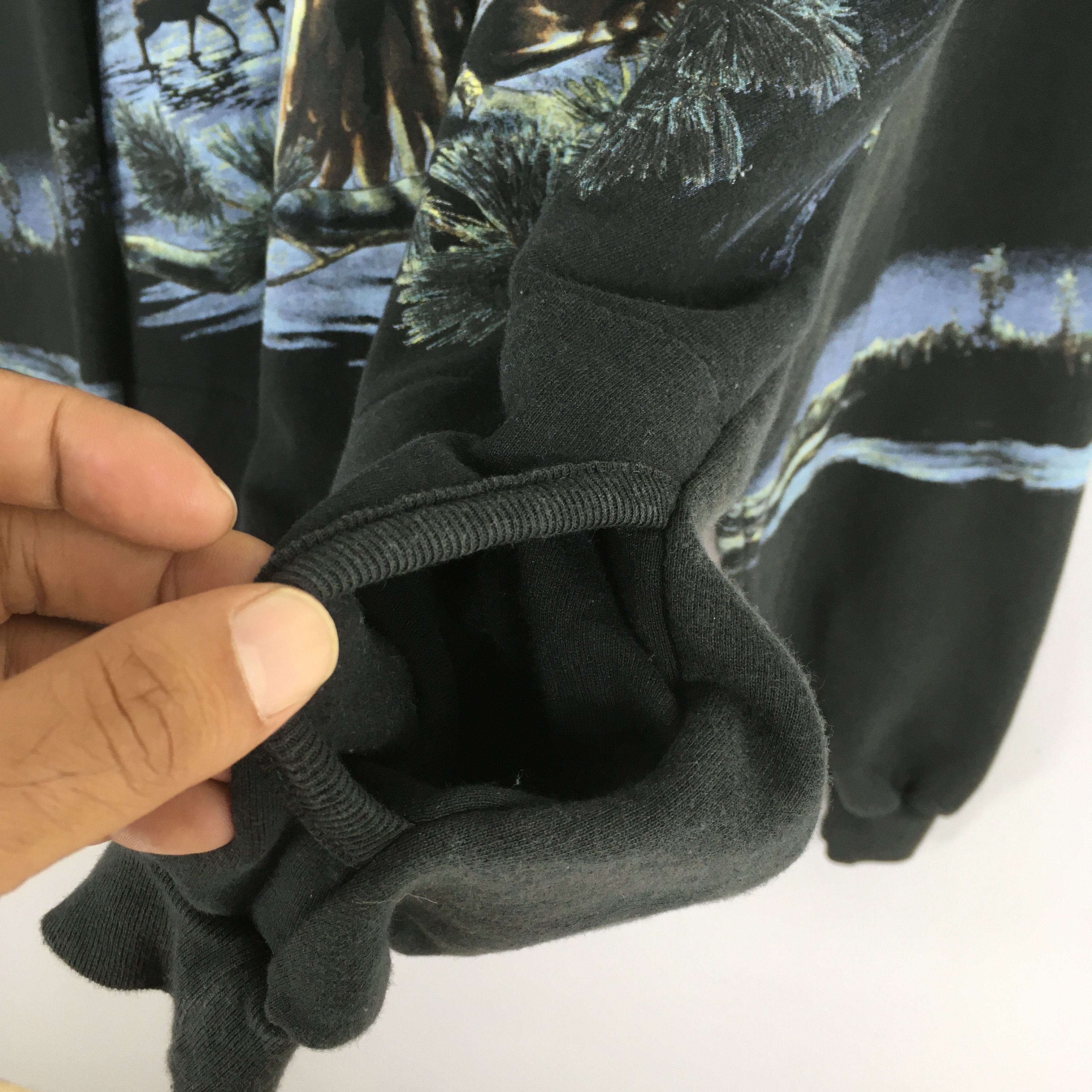 Habitat Vintage Eagles Bald Black Henley Sweatshirt 3XLarge Size US XXL / EU 58 / 5 - 5 Thumbnail