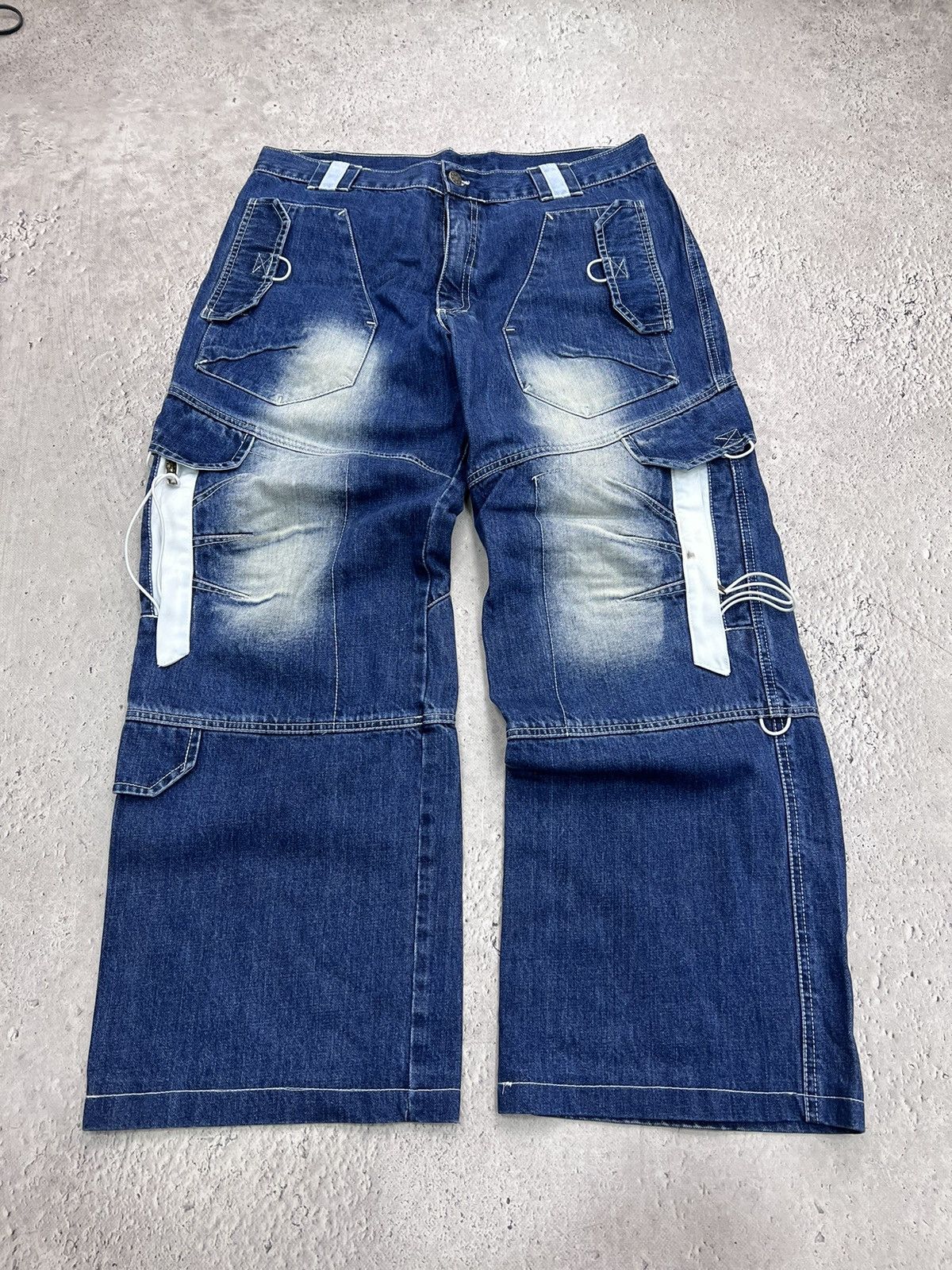 Japanese Brand × Vintage Jeans Dirty Pants faded crash BAGGY INCO STYLE Size US 32 / EU 48 - 1 Thumbnail