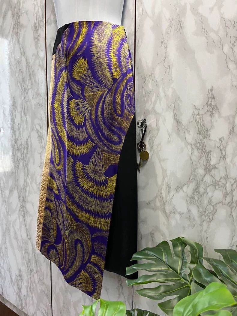 Dries Van Noten Dries Van Noten size:36 Rare yellow and purple patchwork s Size 35" - 3 Thumbnail