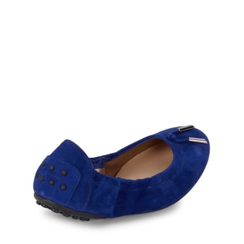Tod's Tods Blue Suede Ballerina Dee Laccetto Ballet flats sz. 38.5 Size US 8.5 / IT 38.5 - 3 Thumbnail