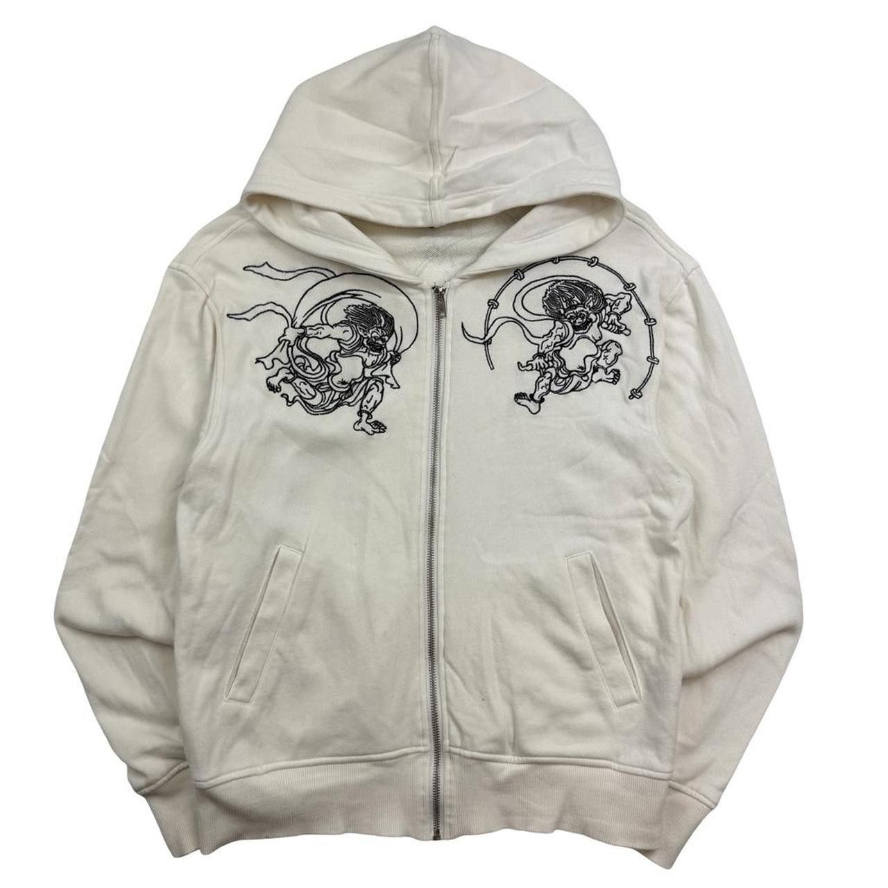 Karakuri Tamashii Karakuri Tamashii Embroidered Japanese White Hoodie - Medium Size US M / EU 48-50 / 2 - 2 Thumbnail