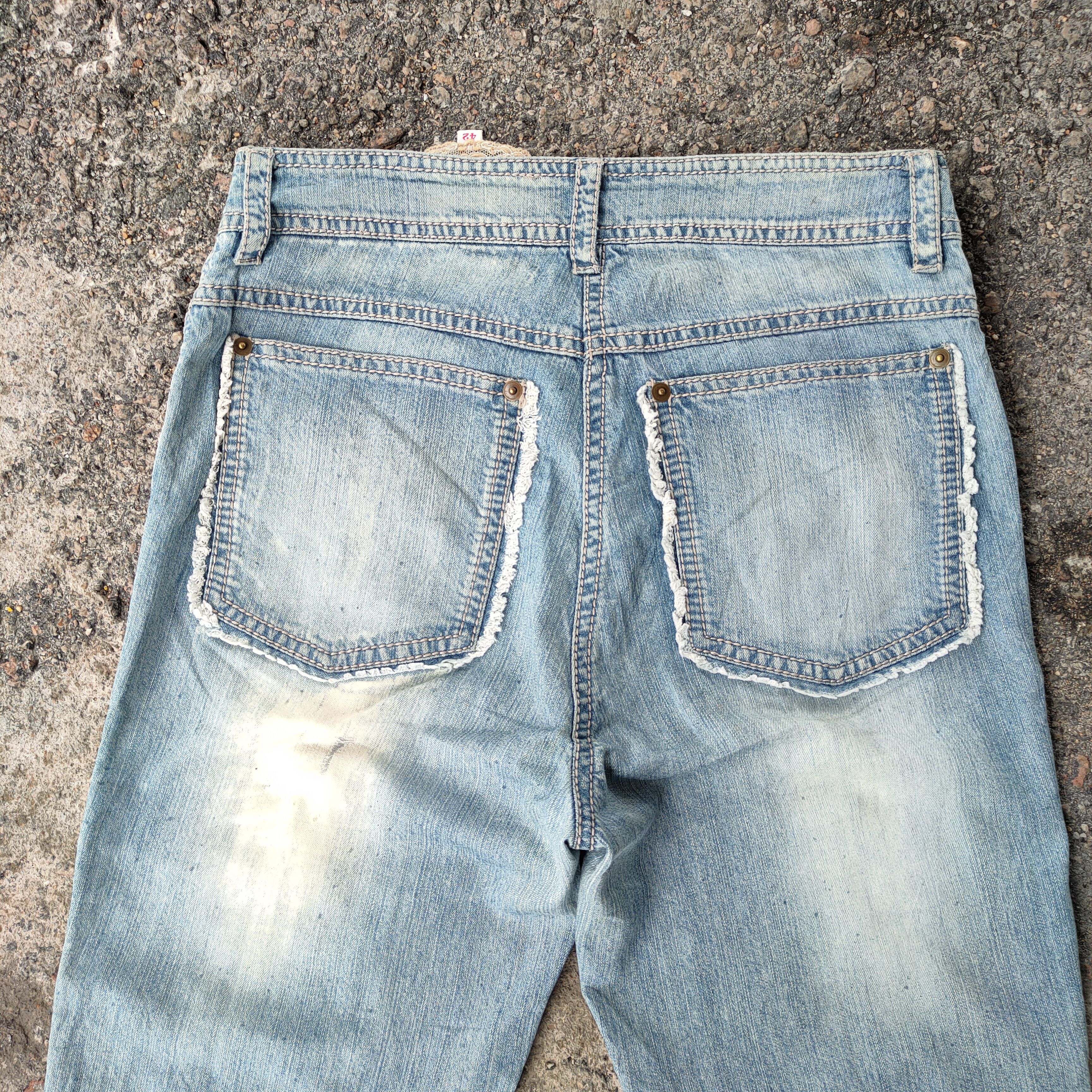 Japanese Brand × Jean × Vintage FLARE VINTAGE ROSS WOMAN FADED RIPPED JEANS DENIM PANTS Size US 28 / EU 44 - 9 Thumbnail