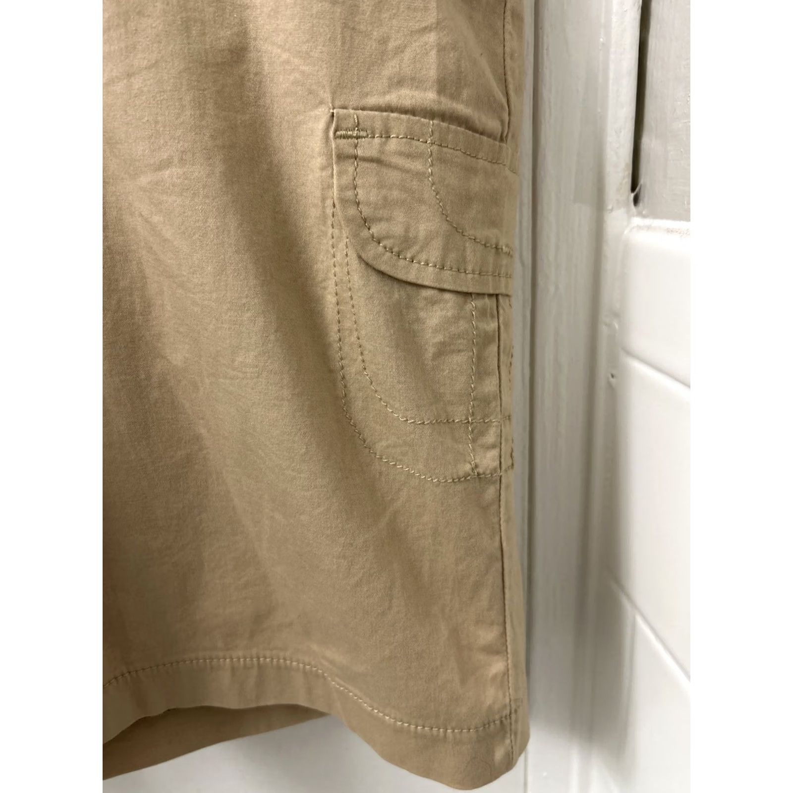 Lee Lee Cargo Shorts Mens M Brown 10” Inseam Zip Button Pockets Relaxed Fit Mid Rise Cotton Elastane Knit Cargo Size US 31 - 5 Thumbnail
