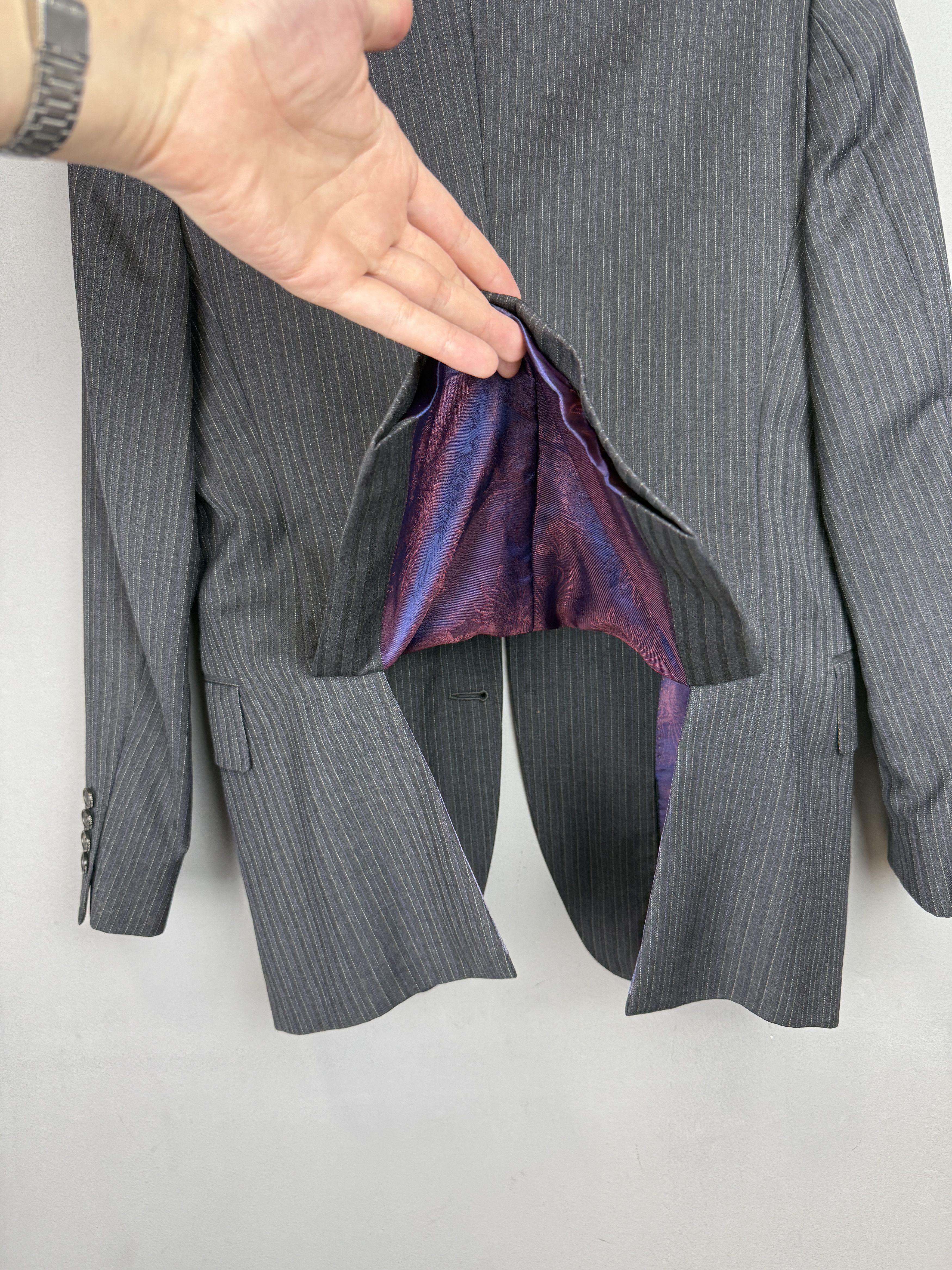 Ted Baker Ted Baker Endurance Wool Suit 2 Piece Grey Striped Size 36S - 14 Thumbnail