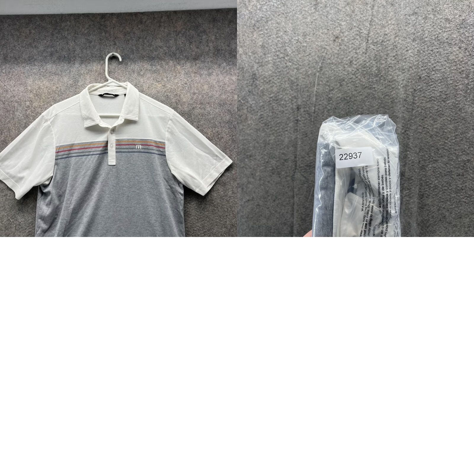 TravisMathew Travis Mathew Polo Shirt Men Medium White Heather Gray Pima Cotton Polyester Shirt Short Sleeve 40 in Chest Regular Fit Polo Size US M / EU 48-50 / 2 - 9 Thumbnail