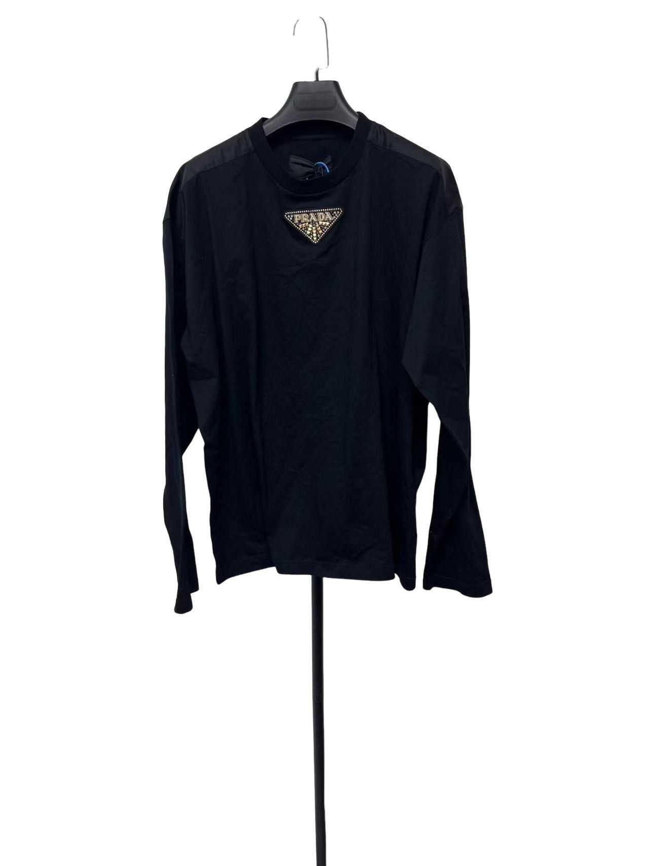 Prada Prada Studded Triangle Logo Long Sleeve T-Shirt Size M Size US M / EU 48-50 / 2 - 1 Thumbnail