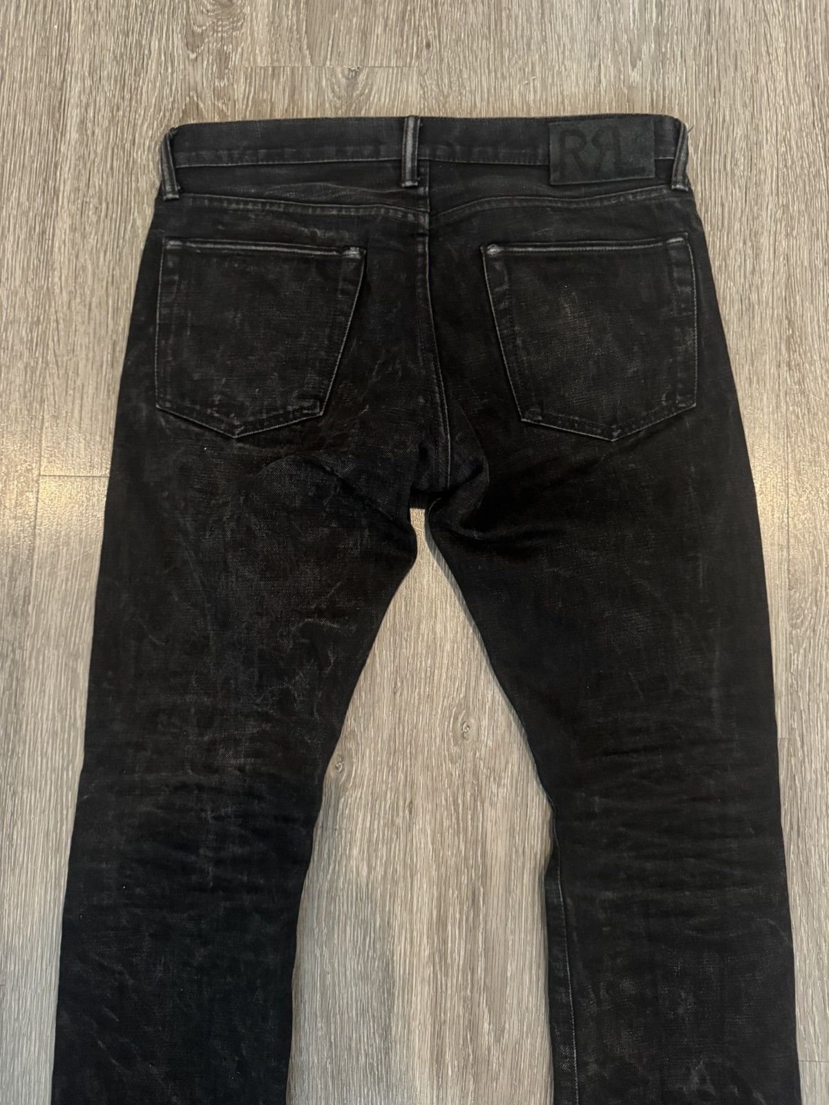 RRL Black Japanese Selvedge Denim Slim Fit Jeans 31x32