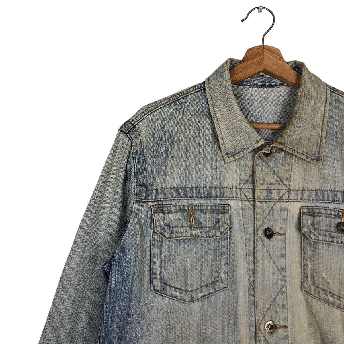 Japanese Brand 🔥Vtg Denim Biker Jacket Topvalu Issey Miyake Japan Size US L / EU 52-54 / 3 - 7 Thumbnail