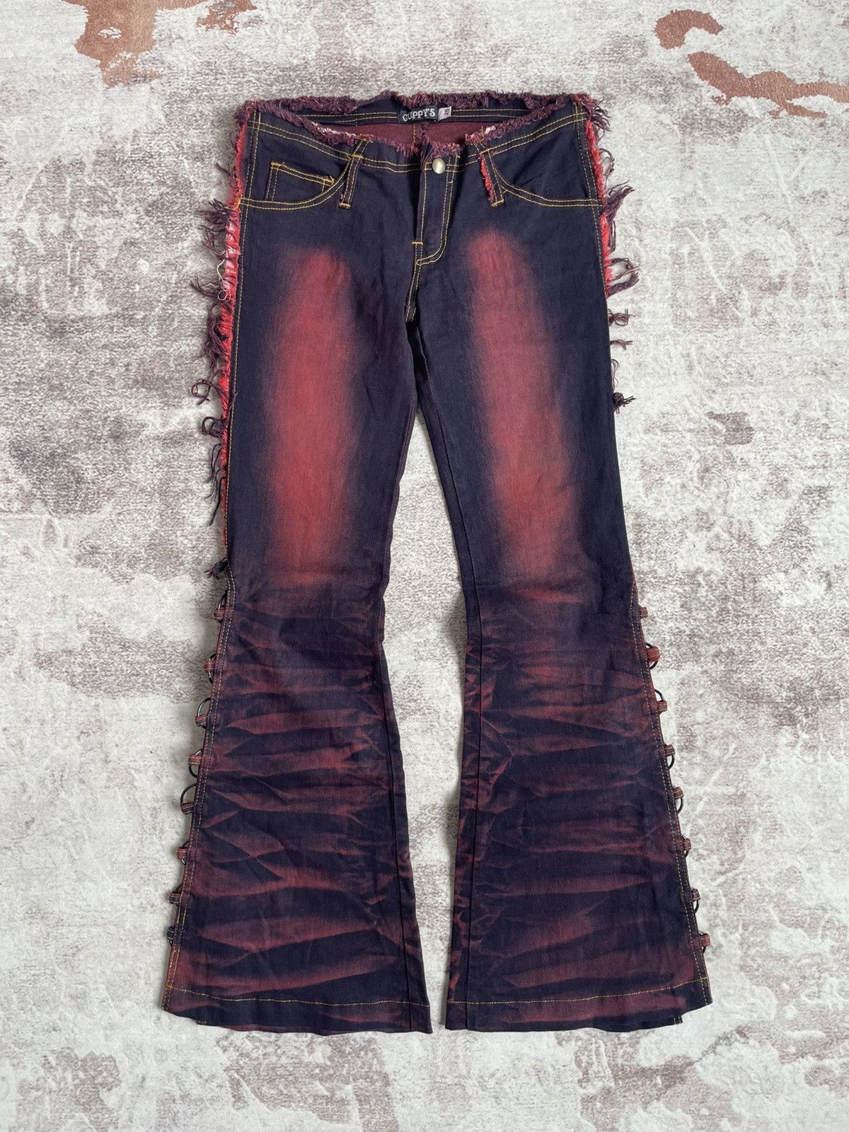 Japanese Brand Vintage Y2K Guppys Flare LGB Style Denim Pants Size US 28 / EU 44 - 1 Thumbnail