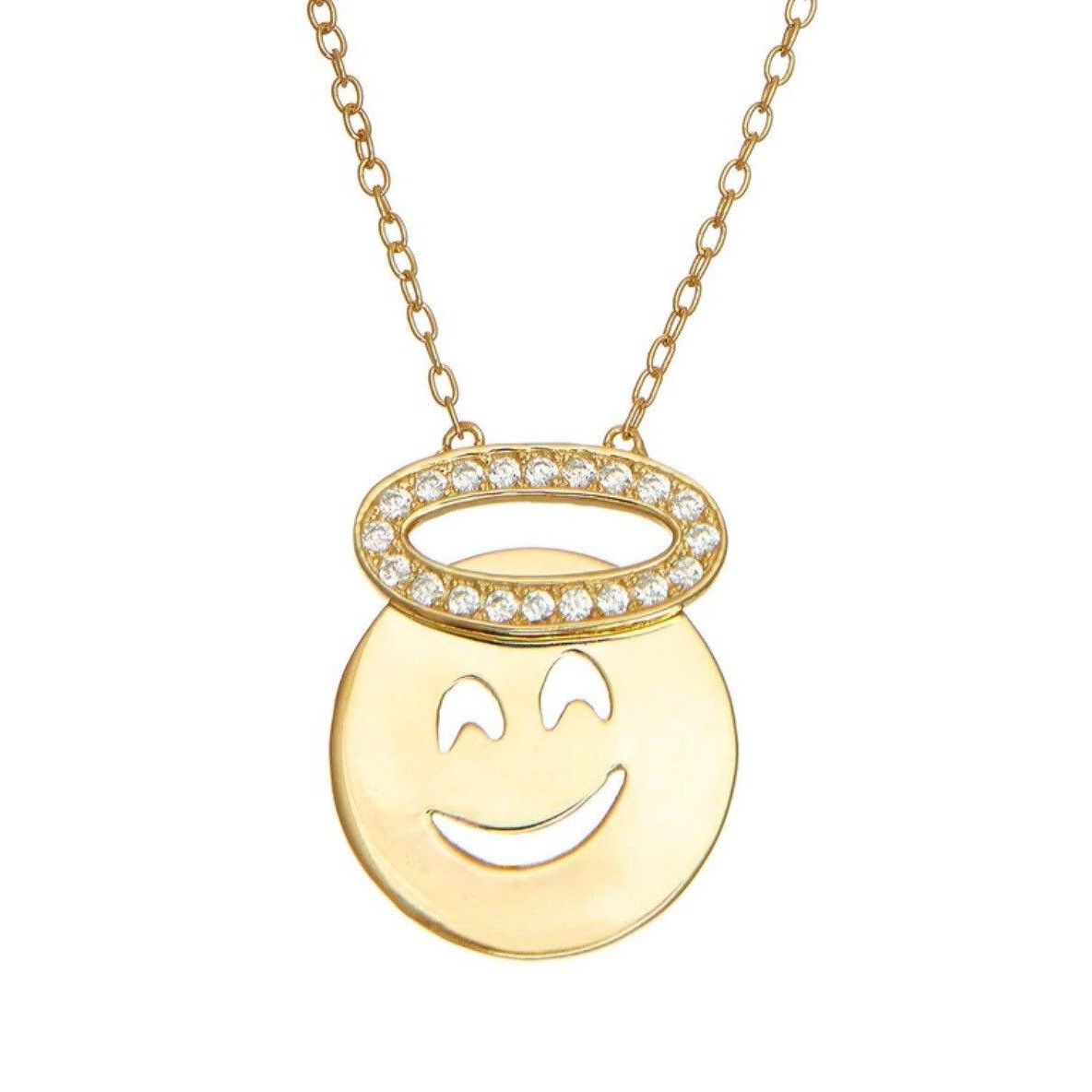 Other New Emoji Angel Halo Sterling Silver 14K Gold Vermeil Neckla Size ONE SIZE - 3 Thumbnail