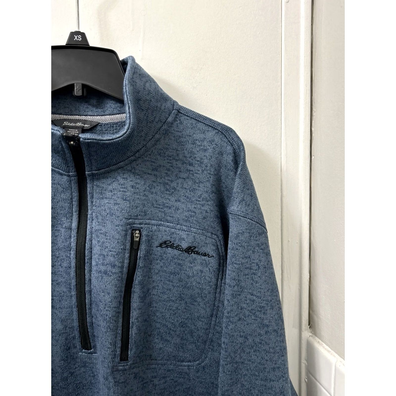 Eddie Bauer VINTAGE Eddie Bauer 1/4 Zip Mens Sweatshirt Pullover 2XL Blue Fleece Pocket L/S Mock Neck Zipper Size US XXL / EU 58 / 5 - 4 Thumbnail