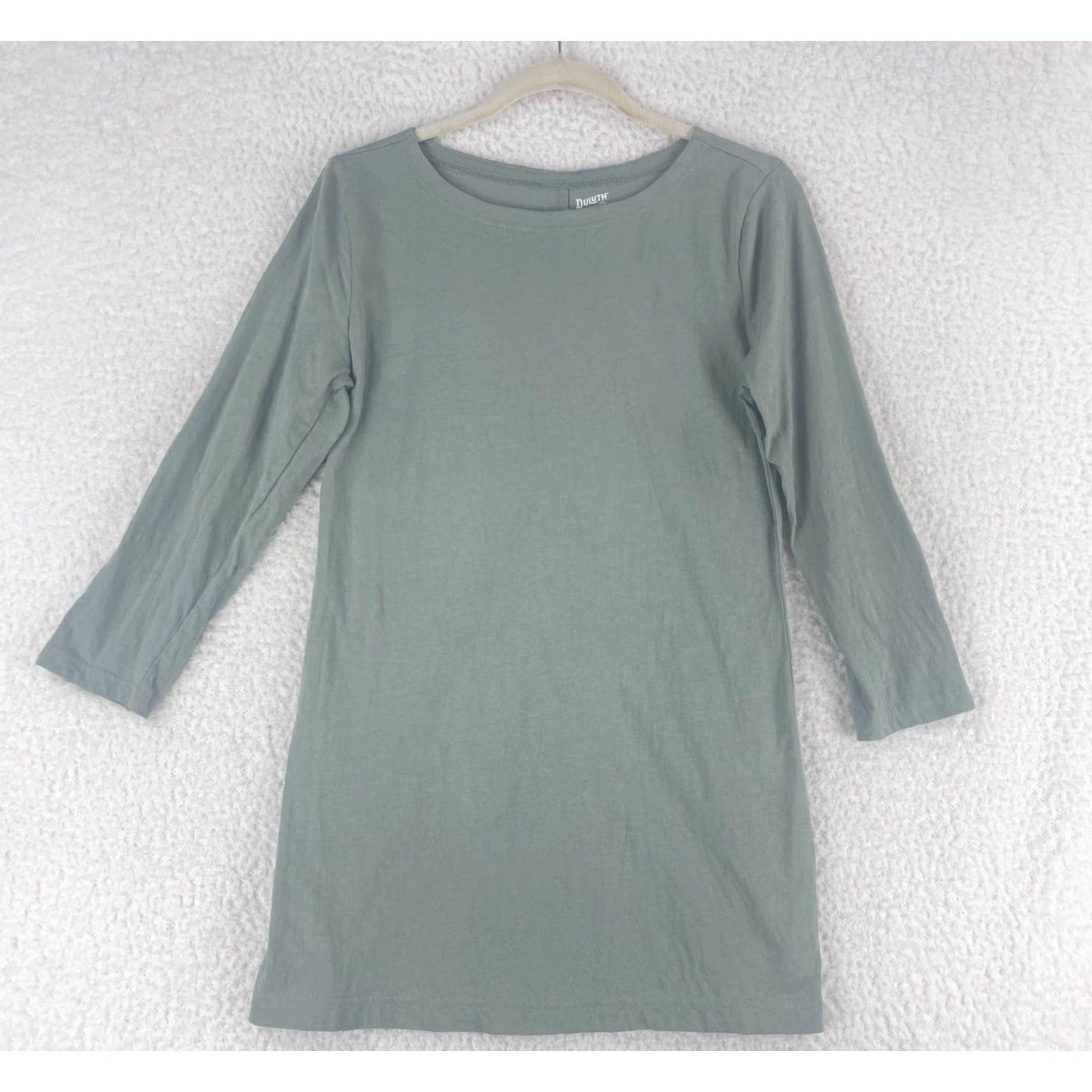 Vintage Duluth Trading Co. Green Long Sleeve Tunic Shirt Womens XS Boat Neck Pullover 100% Cotton Size XS / US 0-2 / IT 36-38 - 2 Thumbnail