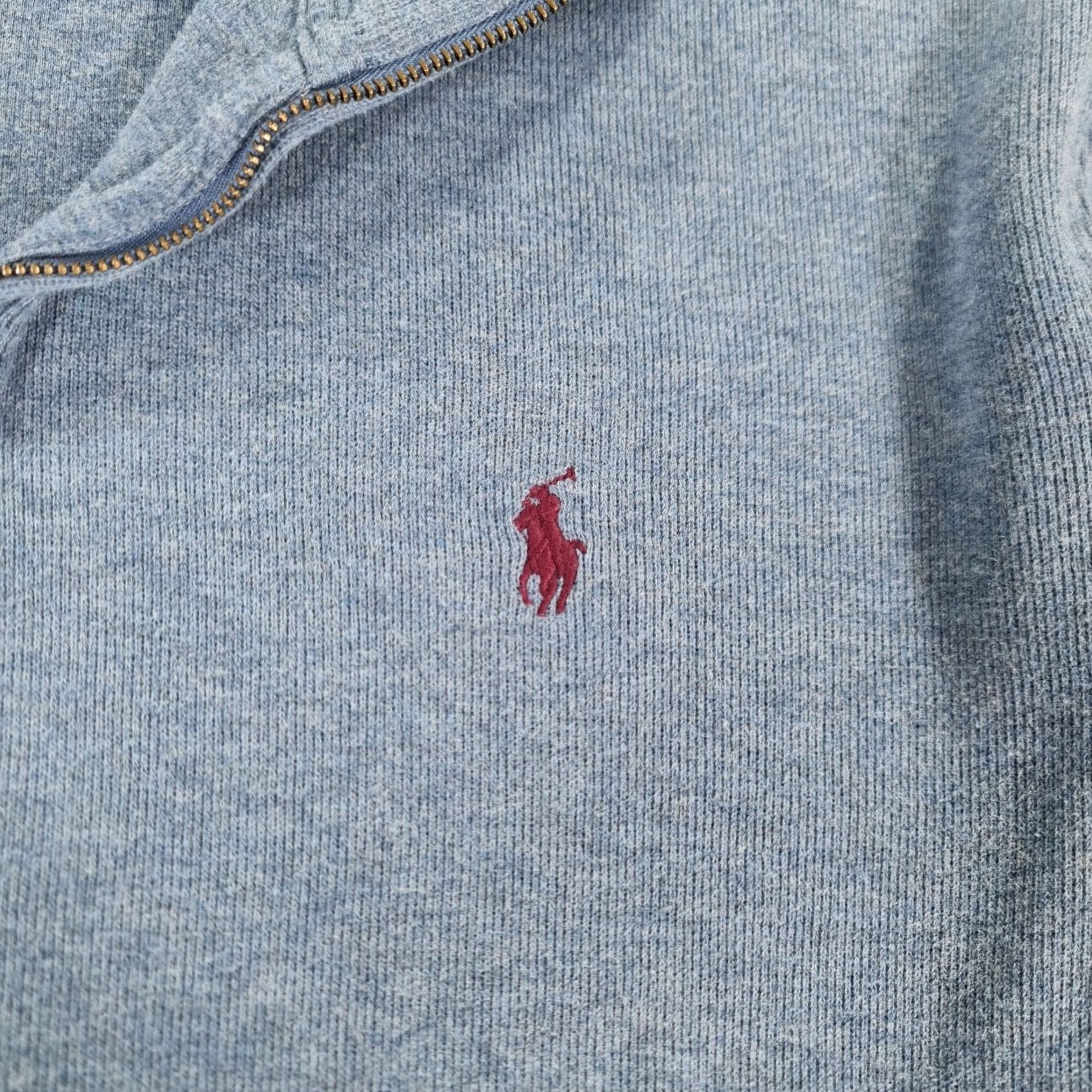 Polo Ralph Lauren Polo Ralph Lauren Jumper Mens Blue XL Zip Neck 1/4 Zip Mock Knit Cotton Size US XL / EU 56 / 4 - 5 Thumbnail