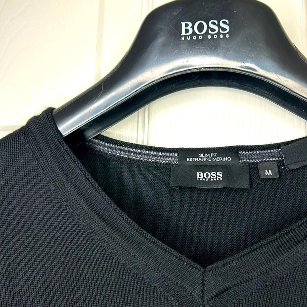 Hugo Boss HUGO BOSS - Slim fit - Med - Blk - Extra fine Merino Sweater Size US M / EU 48-50 / 2 - 6 Thumbnail
