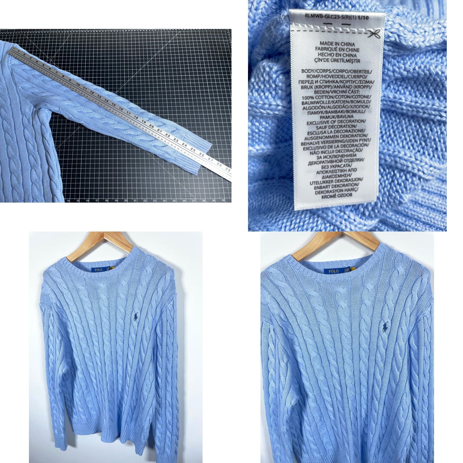 Polo Ralph Lauren Polo Ralph Lauren Sweater Men XL Blue Cable Knit 100% Cotton Crewneck Size US XL / EU 56 / 4 - 8 Thumbnail