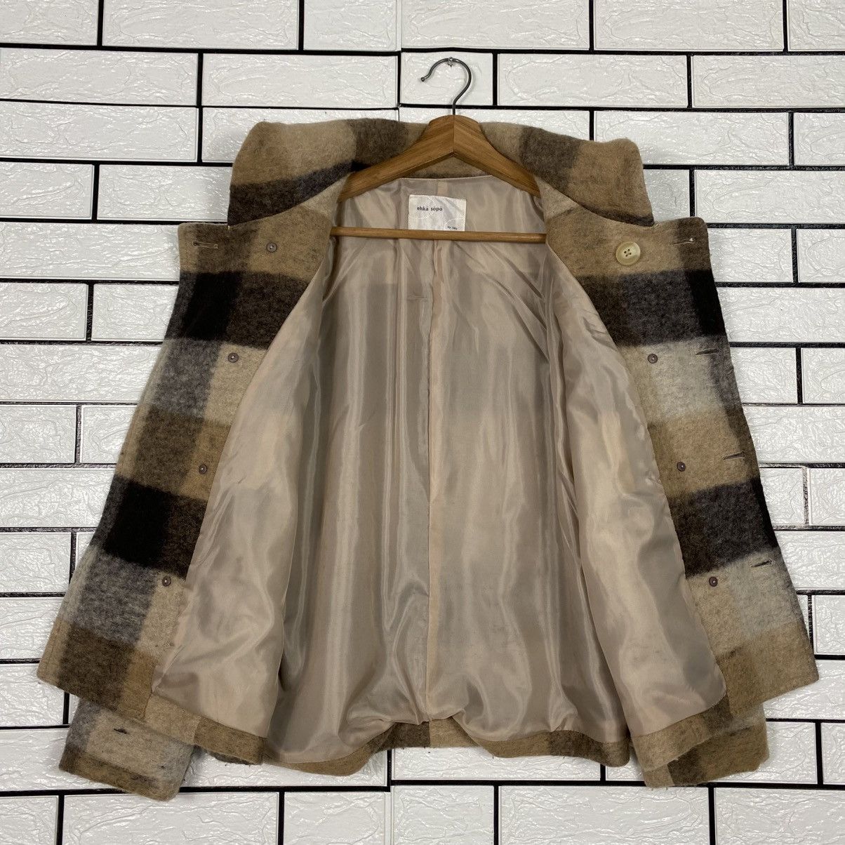 Japanese Brand 📌Vintage Wool Jacket Tartan Design Ehka Sopo Issey Miyake Size US M / EU 48-50 / 2 - 14 Thumbnail