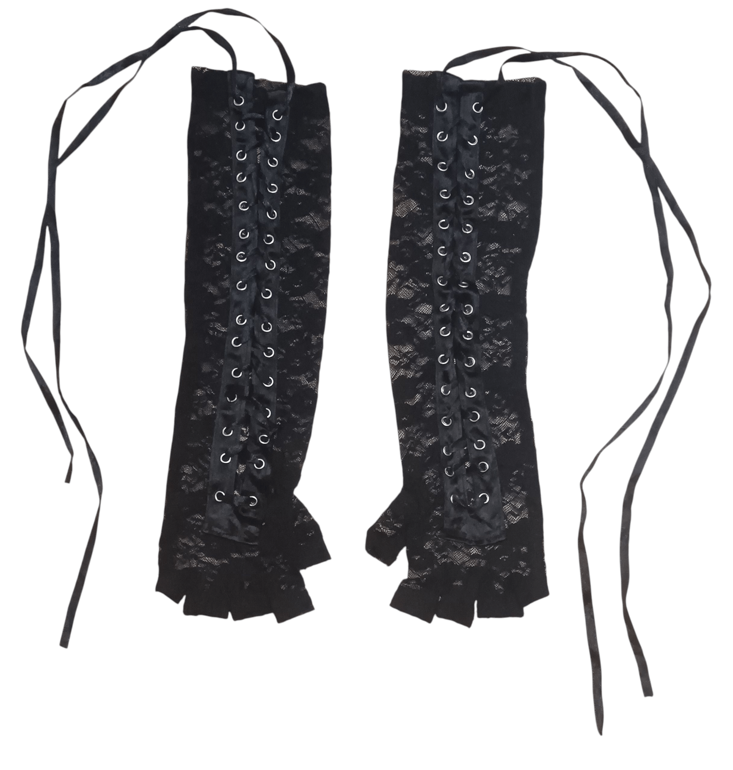 Japanese Brand PUNK GOTHIC BONDAGE MESH GLOVES Size ONE SIZE - 1 Thumbnail
