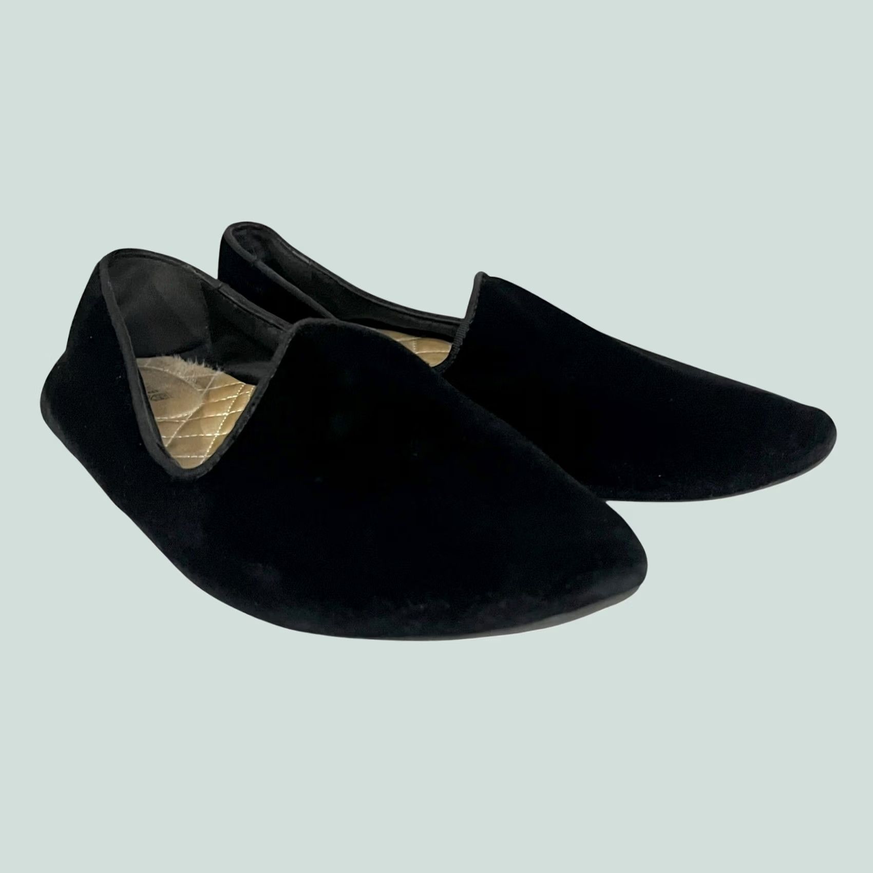 Velvet Birdies The Starling Flats Womens 9 Black Velvet Comfort Casual Slip On Loafers Size US 9 / IT 39 - 1 Thumbnail