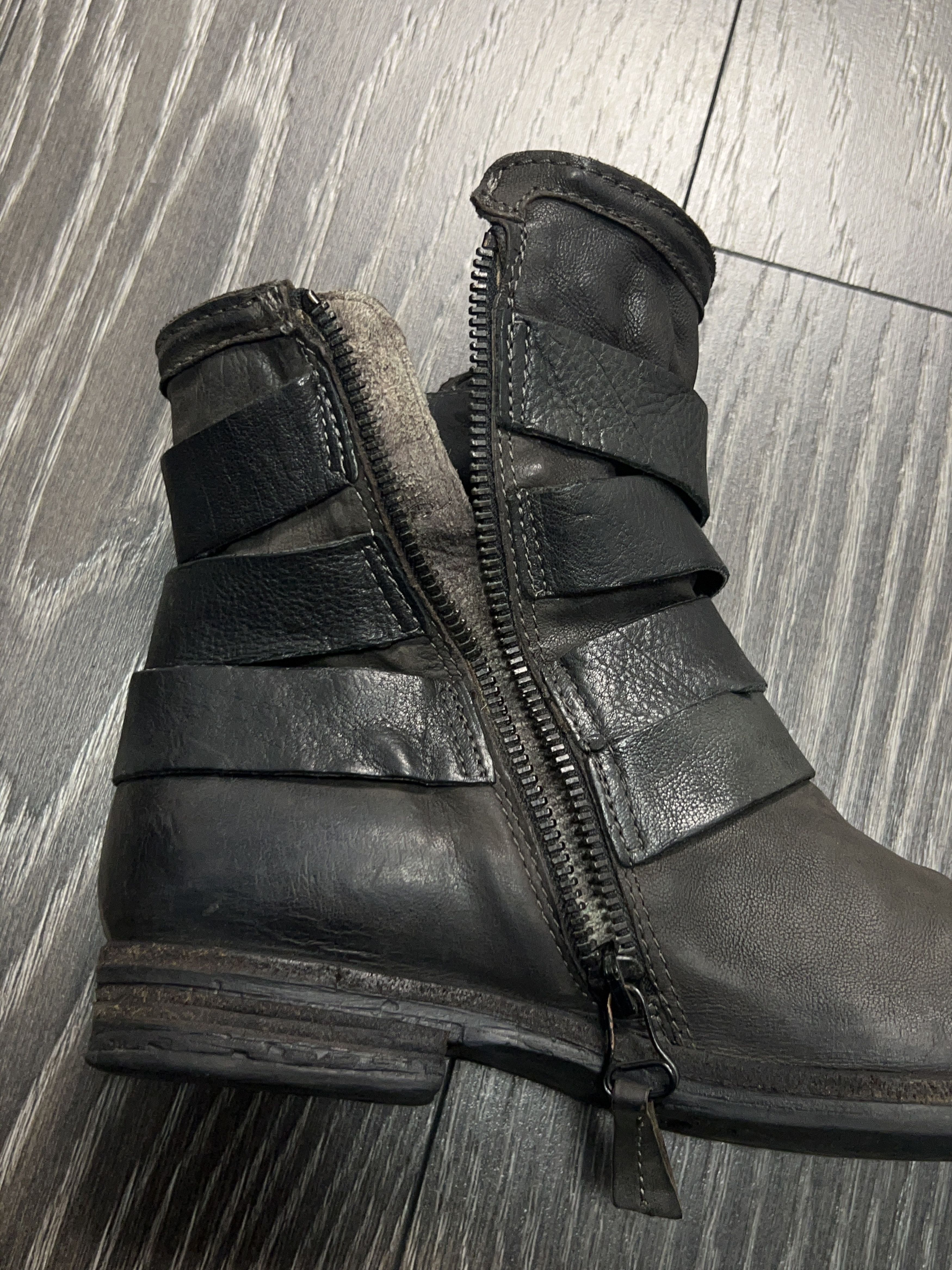 A.S.98 Womens Airstep Leather Zip Buckle Shoes Biker Gothic Style Size US 7 / IT 37 - 11 Thumbnail