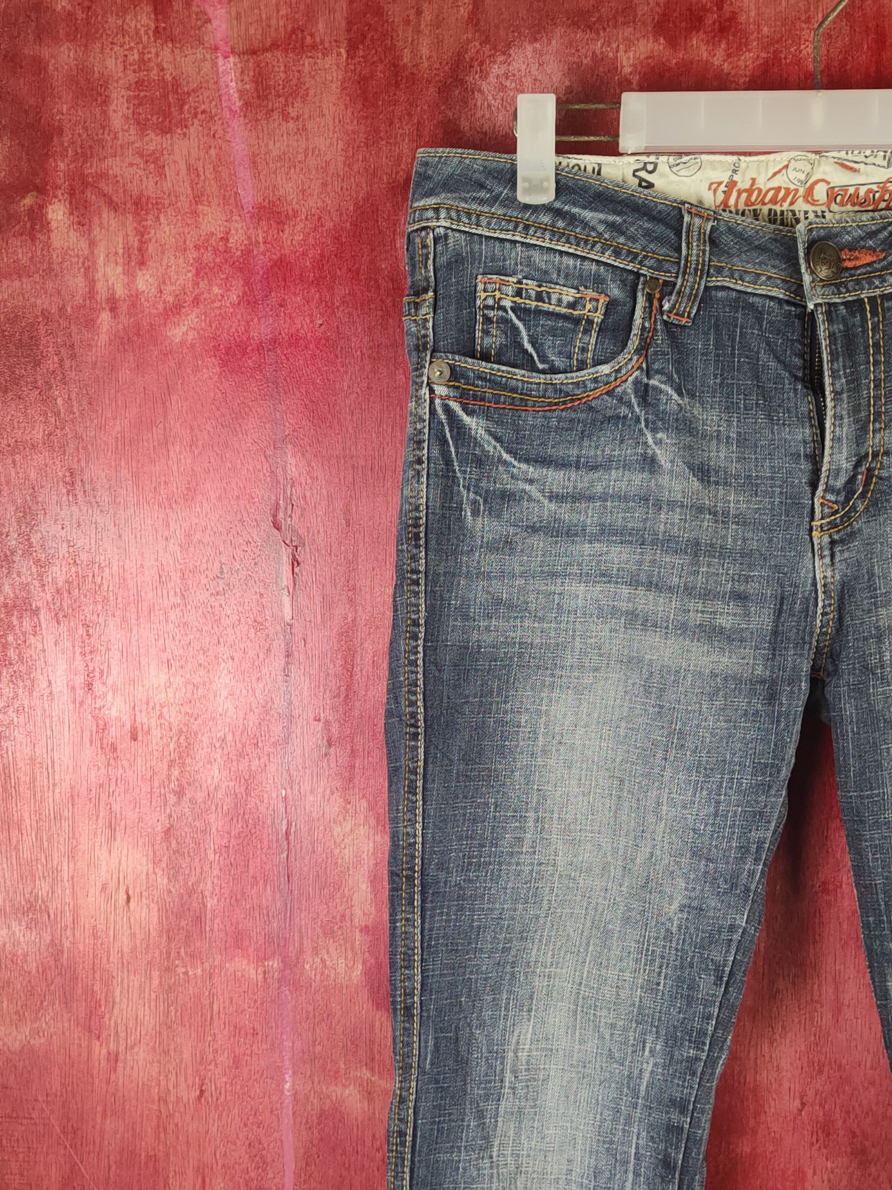 Japanese Brand Urban Crush Dark Blue Distressed Ripped Jeans #S2369 Size 30" / US 8 / IT 44 - 3 Thumbnail