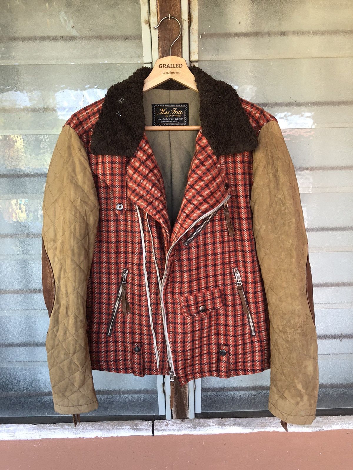 Japanese Brand Vintage Max Fritz Wool + Leather Double Collar Jacket Size US M / EU 48-50 / 2 - 3 Thumbnail
