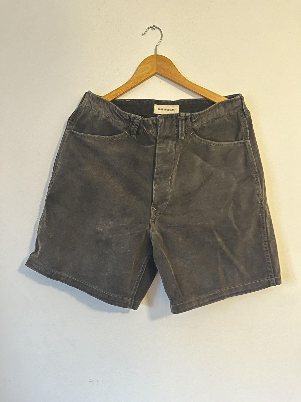 Bare Knuckles Bare Knuckles Washed Herringbone Shorts Size US 30 / EU 46 - 1 Thumbnail