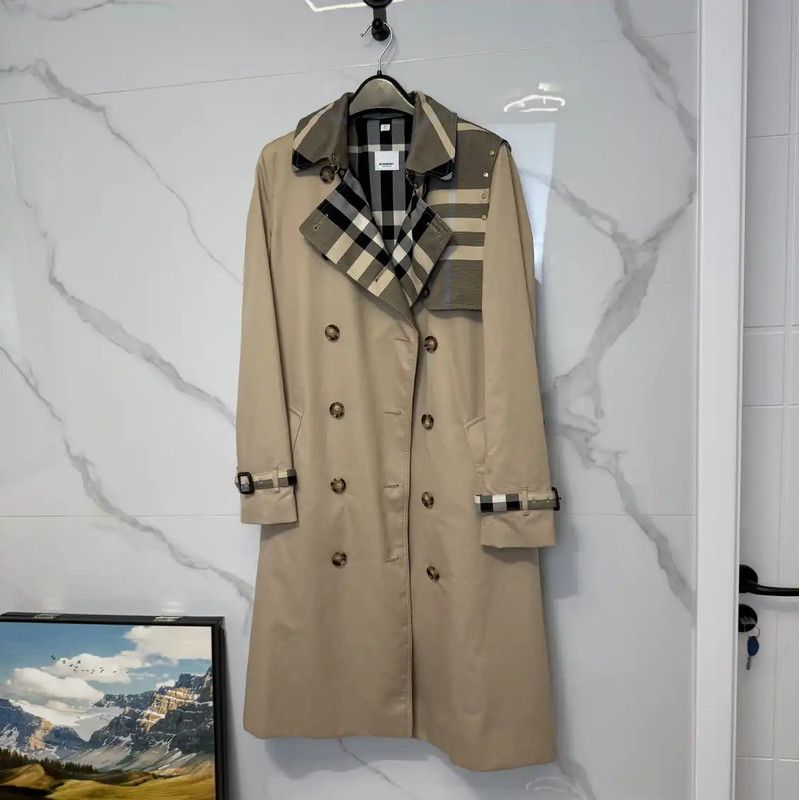 Burberry Burberry Khaki Cotton Print Long Coat for Men Size US M / EU 48-50 / 2 - 1 Thumbnail