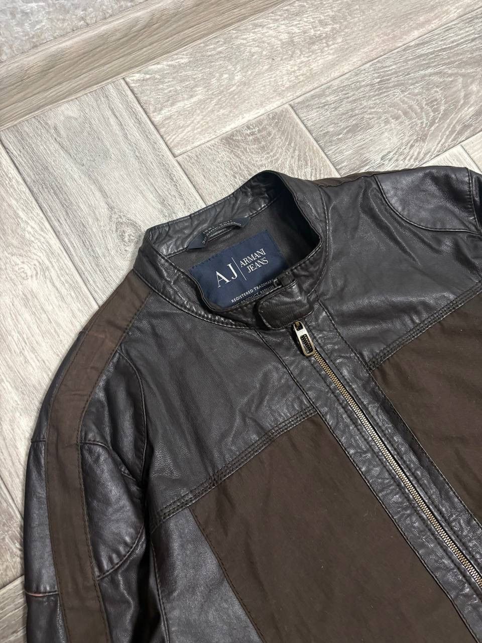 Armani Vintage Armani Jeans Leather Jacket for 30 years Armani Y2k Size US XL / EU 56 / 4 - 4 Thumbnail