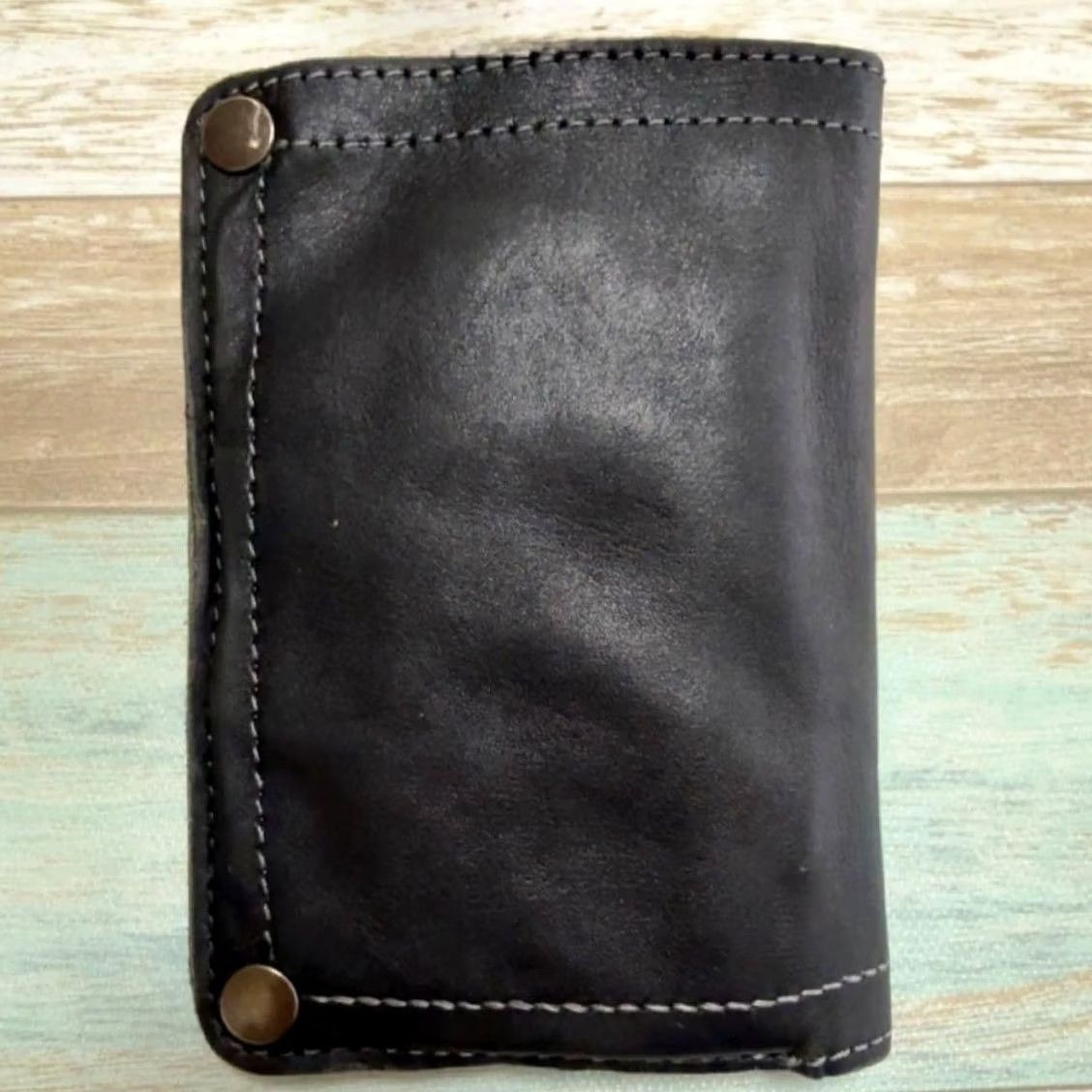 Ralph Lauren RRL RALPH LAUREN DISTRESSED LEATHER BIFOLD WALLET MEN Dark Brown Used Size ONE SIZE - 2 Thumbnail