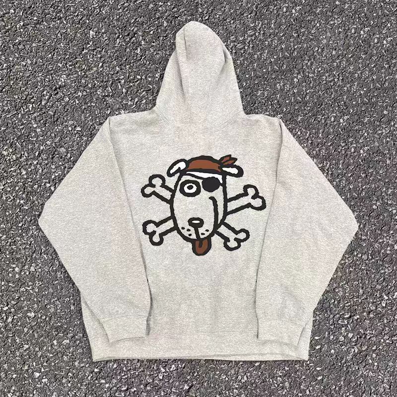 Japanese Brand × Vintage Street fun pirate dog pattern loose retro hoodie y2k Size US L / EU 52-54 / 3 - 1 Thumbnail