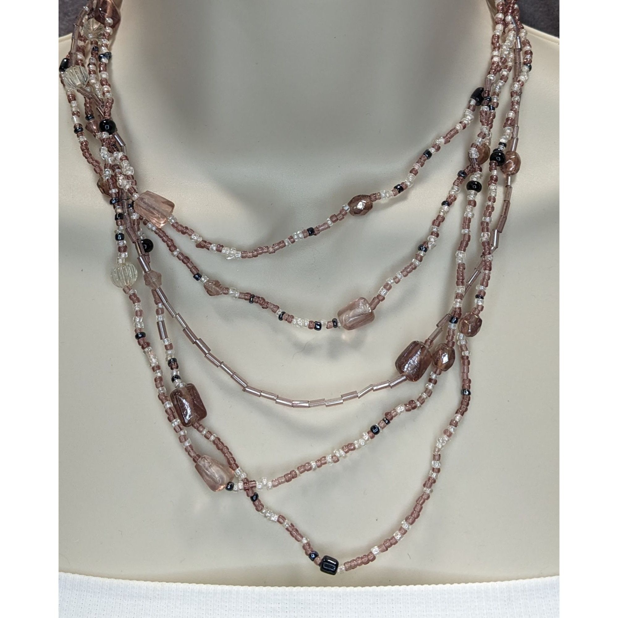 Other Glass Multi-Strand Purple Beaded Necklace Size ONE SIZE - 1 Thumbnail