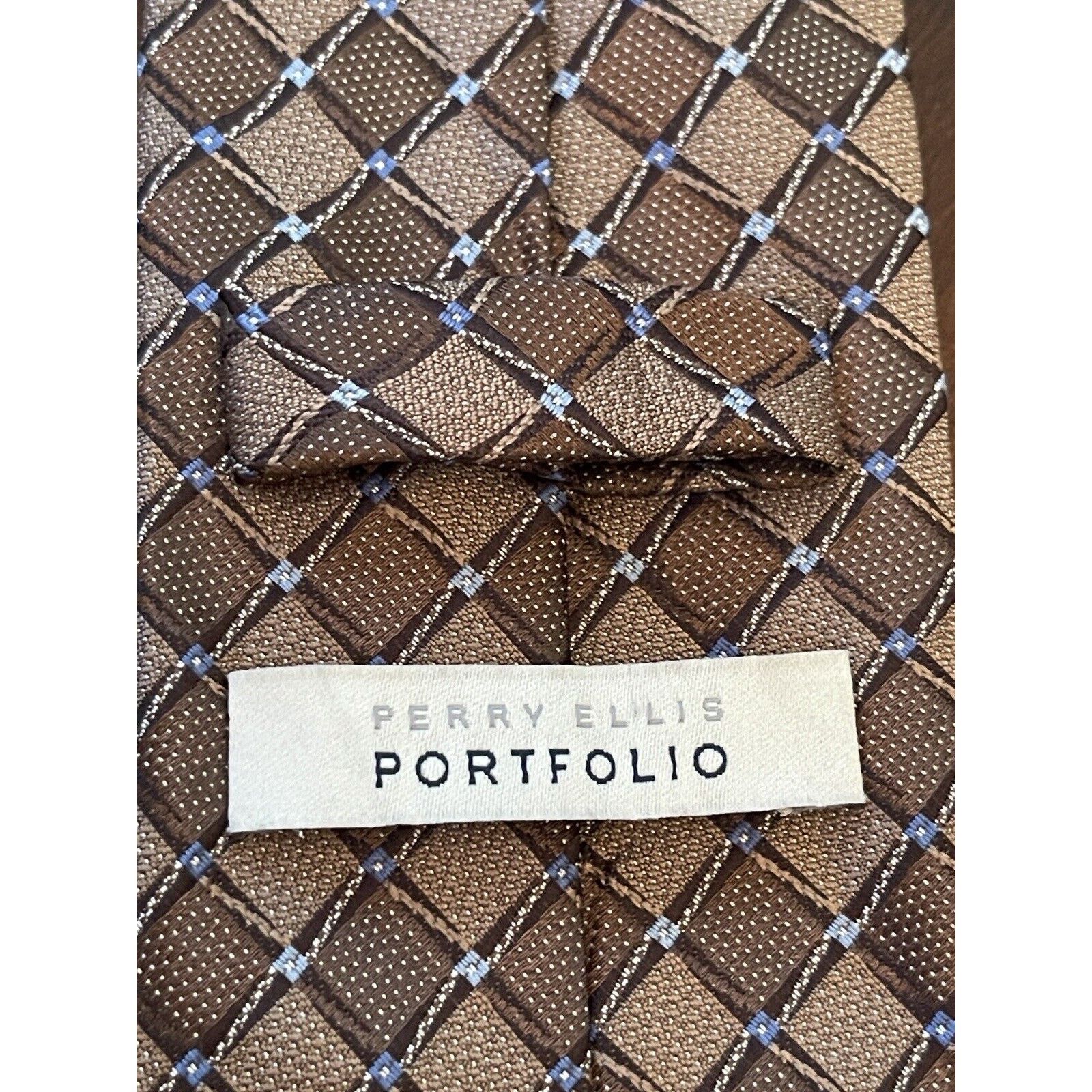 Perry Ellis Perry Ellis Portfolio Brown Blue Polyester Made In China Size ONE SIZE - 8 Thumbnail