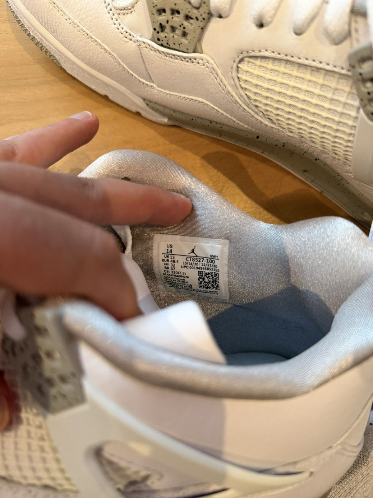 Jordan Brand Air Jordan 4 Retro White Oreo 2021 Size US 14 / EU 47 - 7 Thumbnail