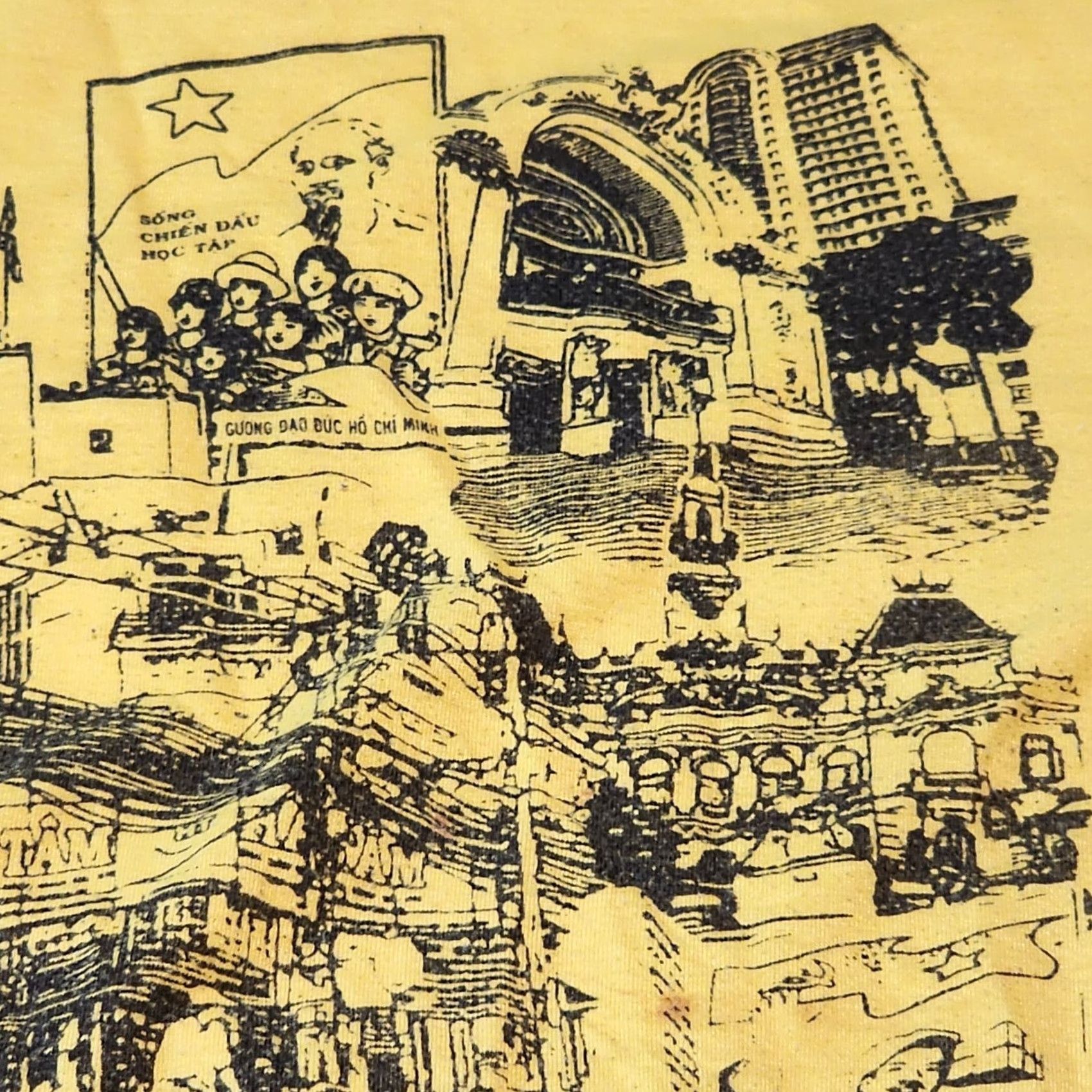 Vintage VINTAGE Lost In Saigon Tee XL Men T-Shirt 80s 90s Yellow Artwork Rare Asia Destinations Size US XL / EU 56 / 4 - 5 Thumbnail