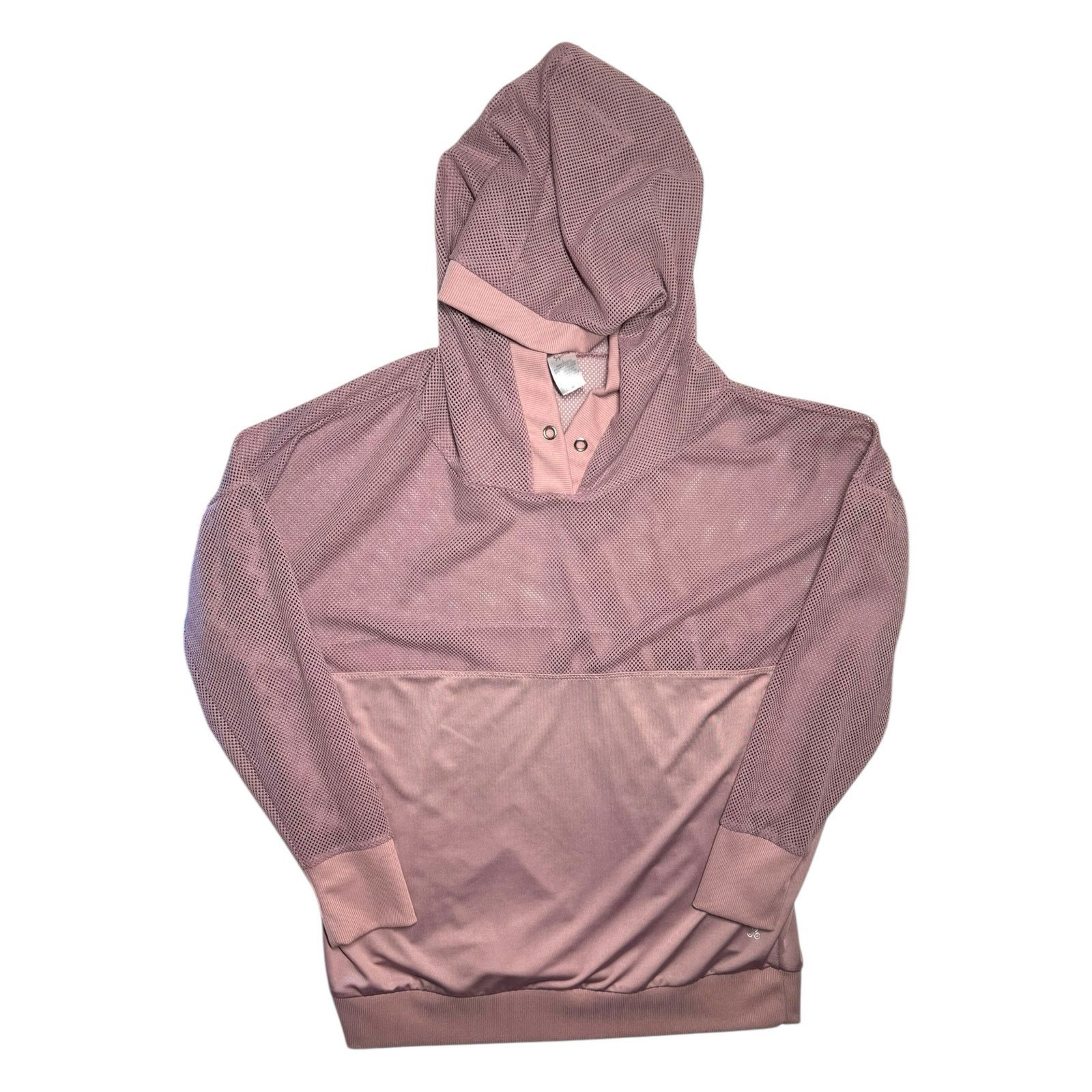 Other Pink Fishnet Sheer Hoodie Soba Sport L Long Sleeve Mesh Top Size L / US 10 / IT 46 - 1 Thumbnail
